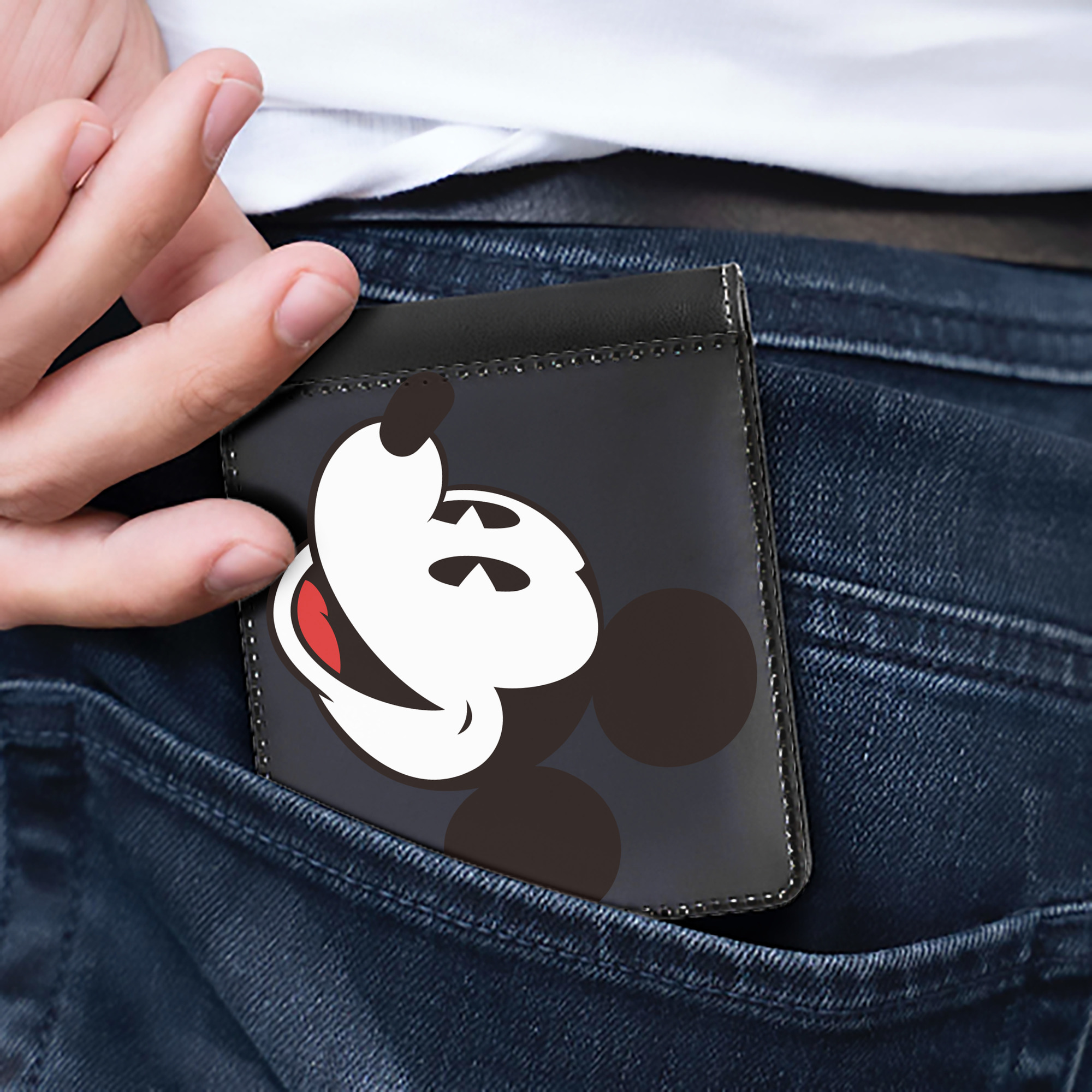 （画像用） ミッキーマウス Mickey Mouse 二つ折り革財布
