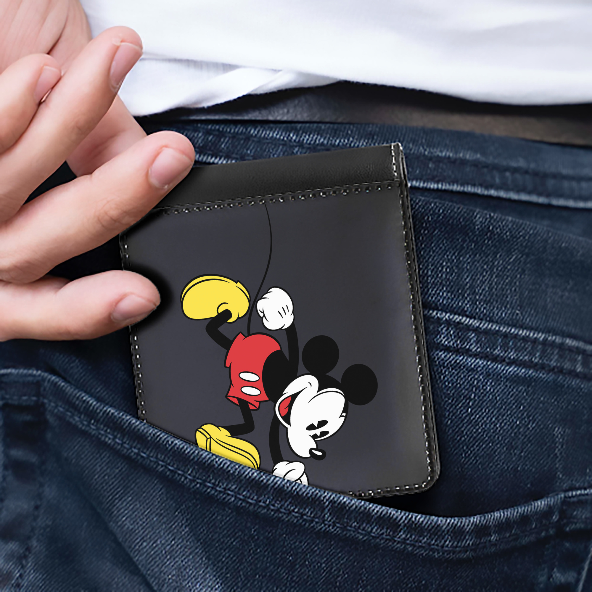 （画像用） ミッキーマウス Mickey Mouse 二つ折り革財布