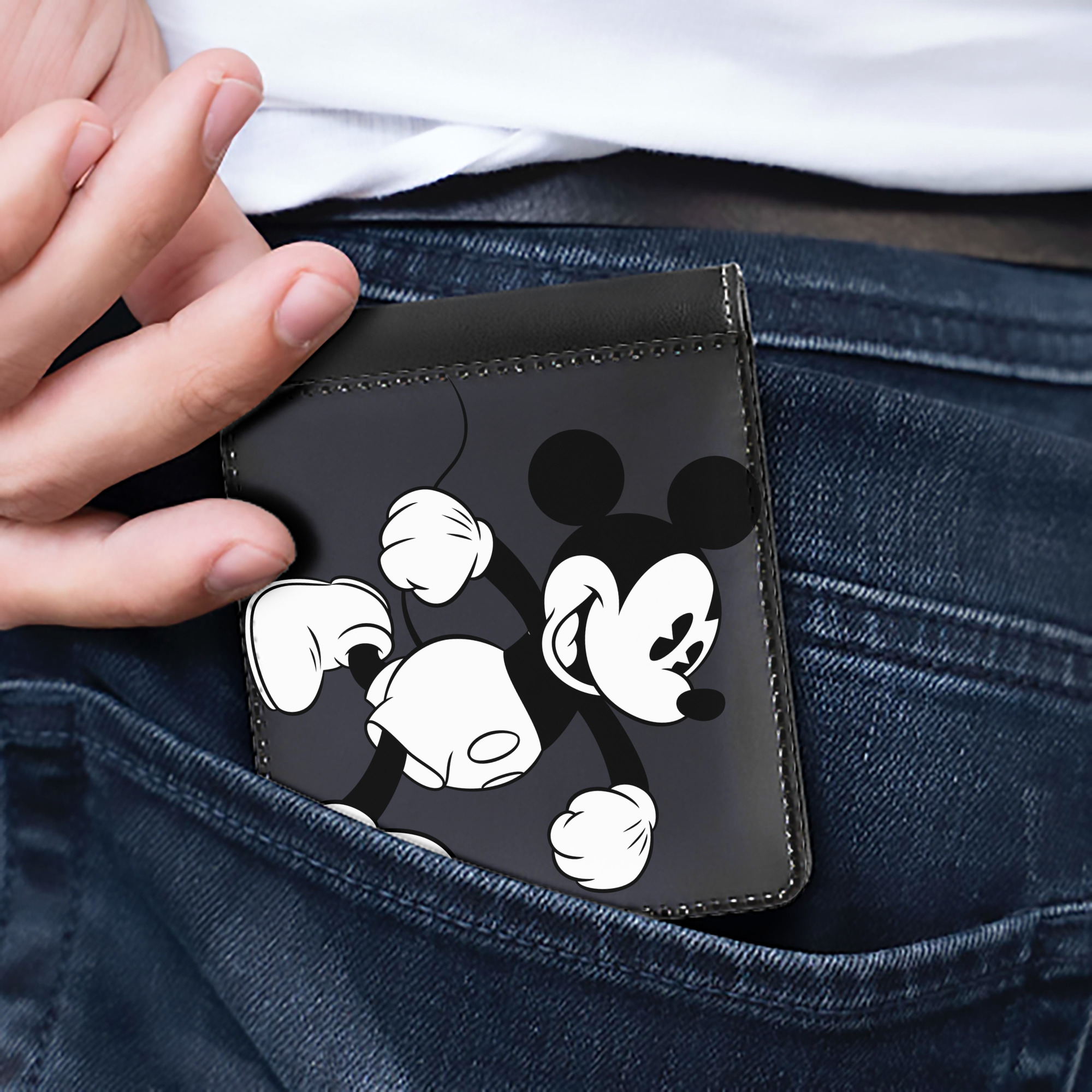 （画像用） ミッキーマウス Mickey Mouse 二つ折り革財布