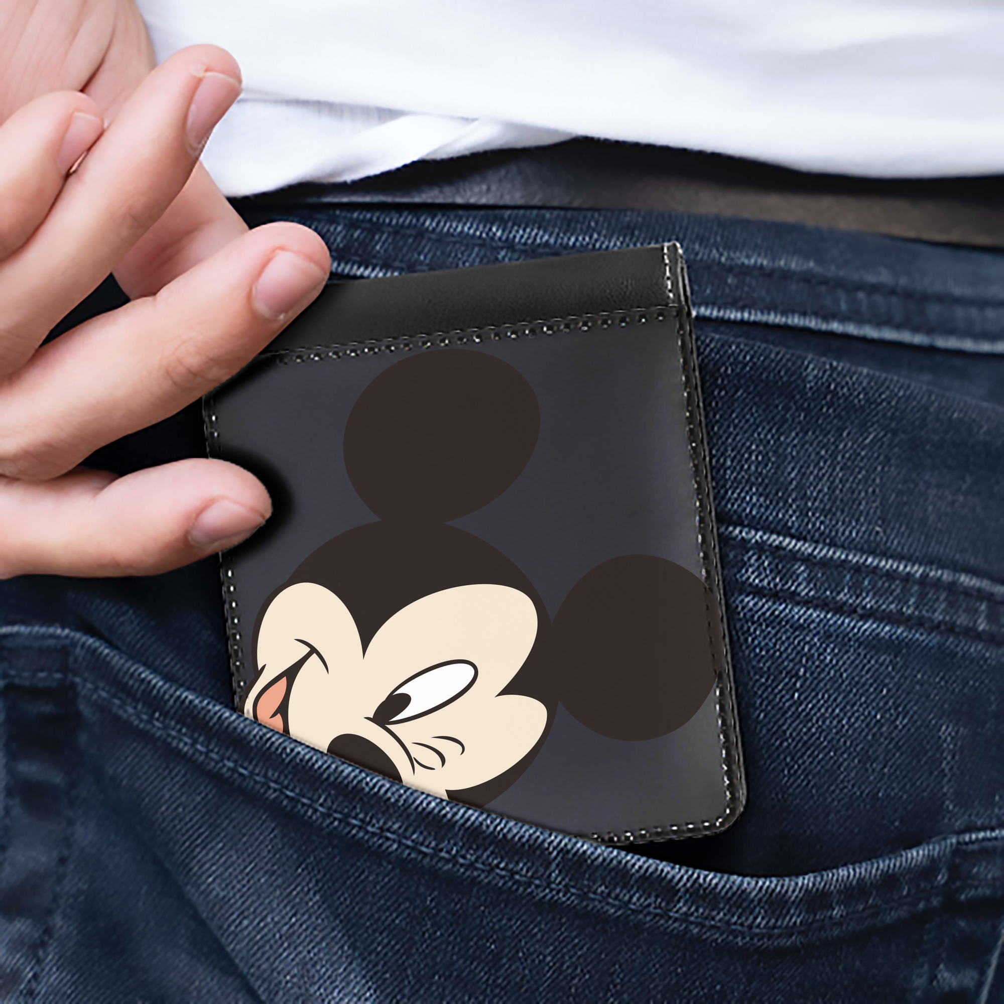 （画像用） ミッキーマウス Mickey Mouse 二つ折り革財布