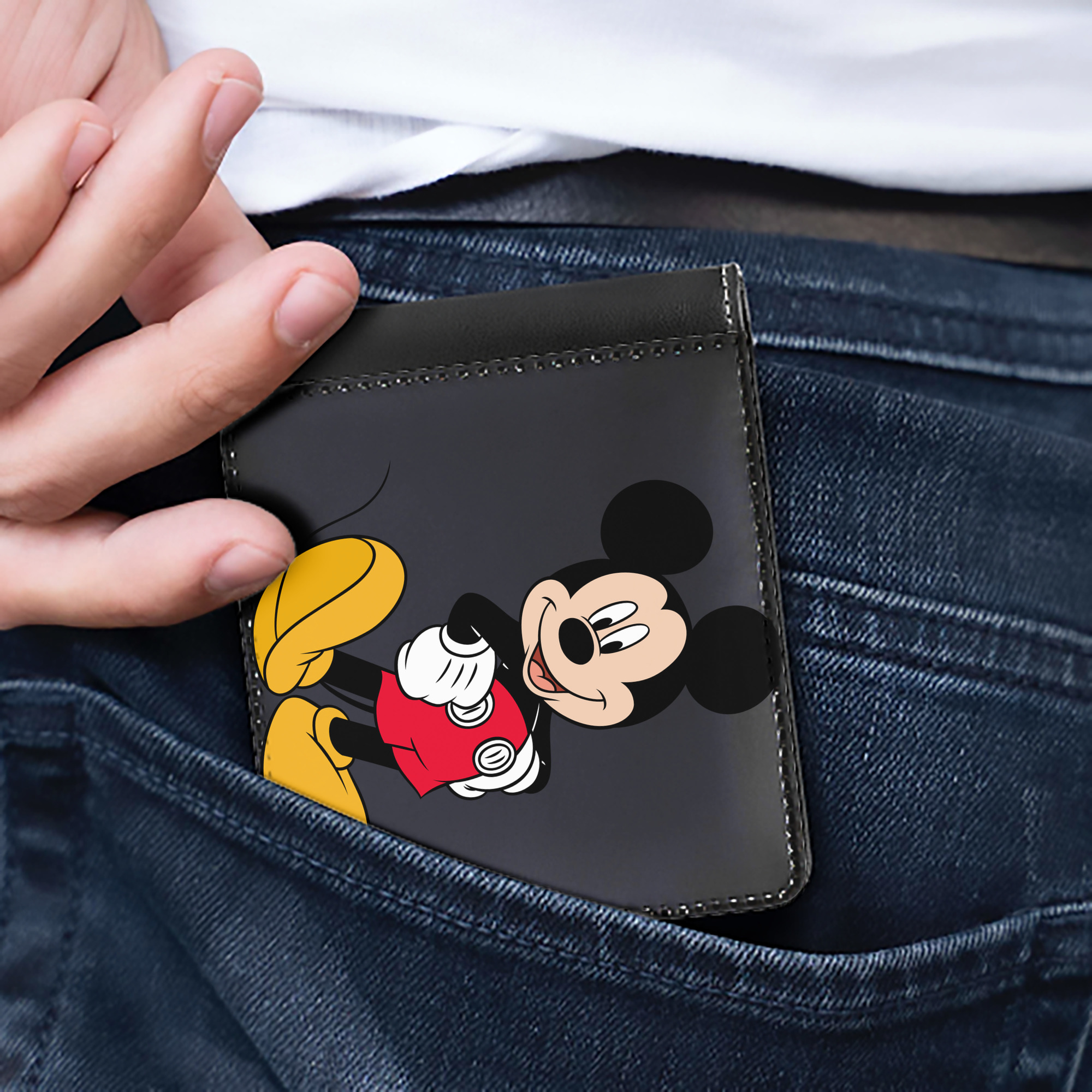 （画像用） ミッキーマウス Mickey Mouse 二つ折り革財布
