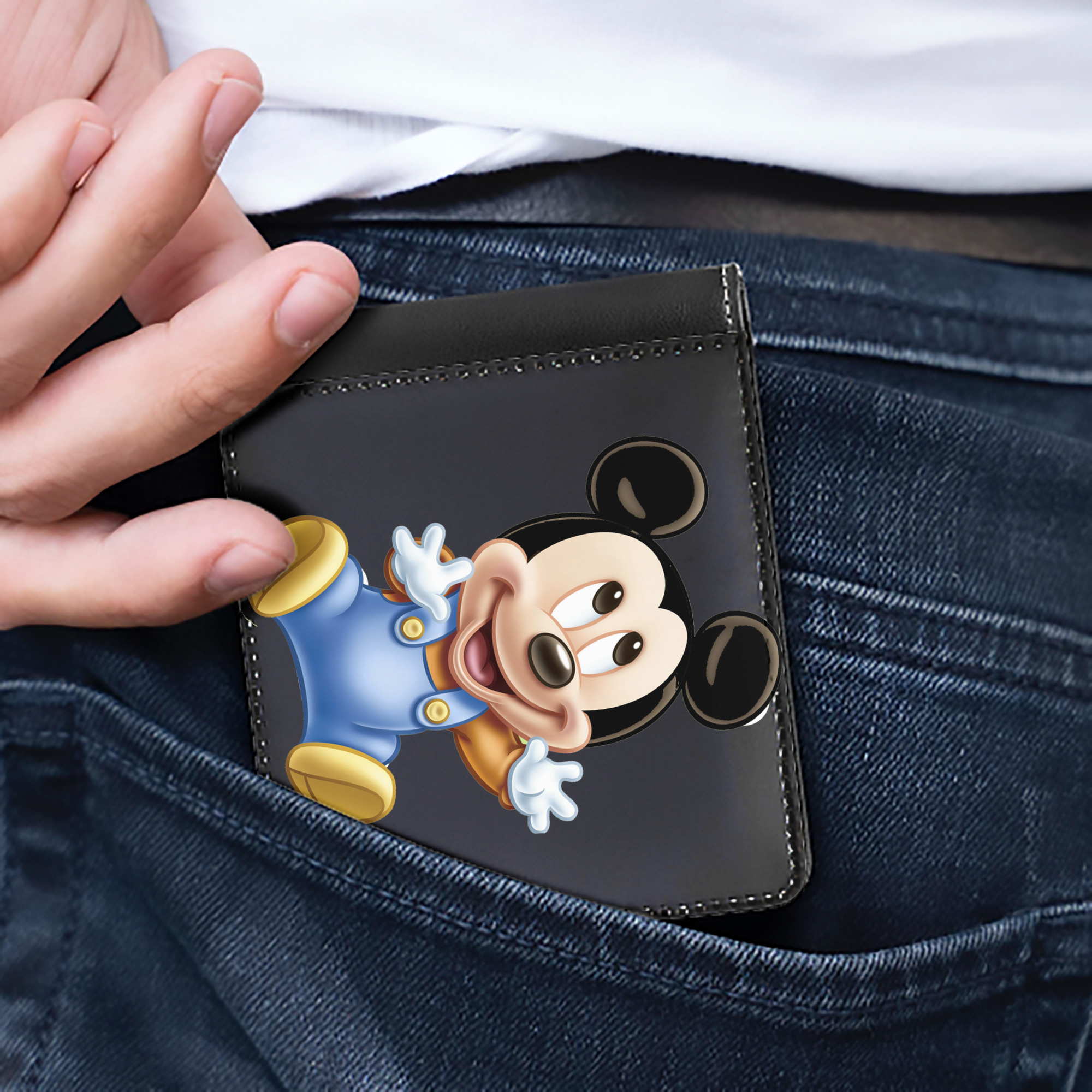 （画像用） ミッキーマウス Mickey Mouse 二つ折り革財布
