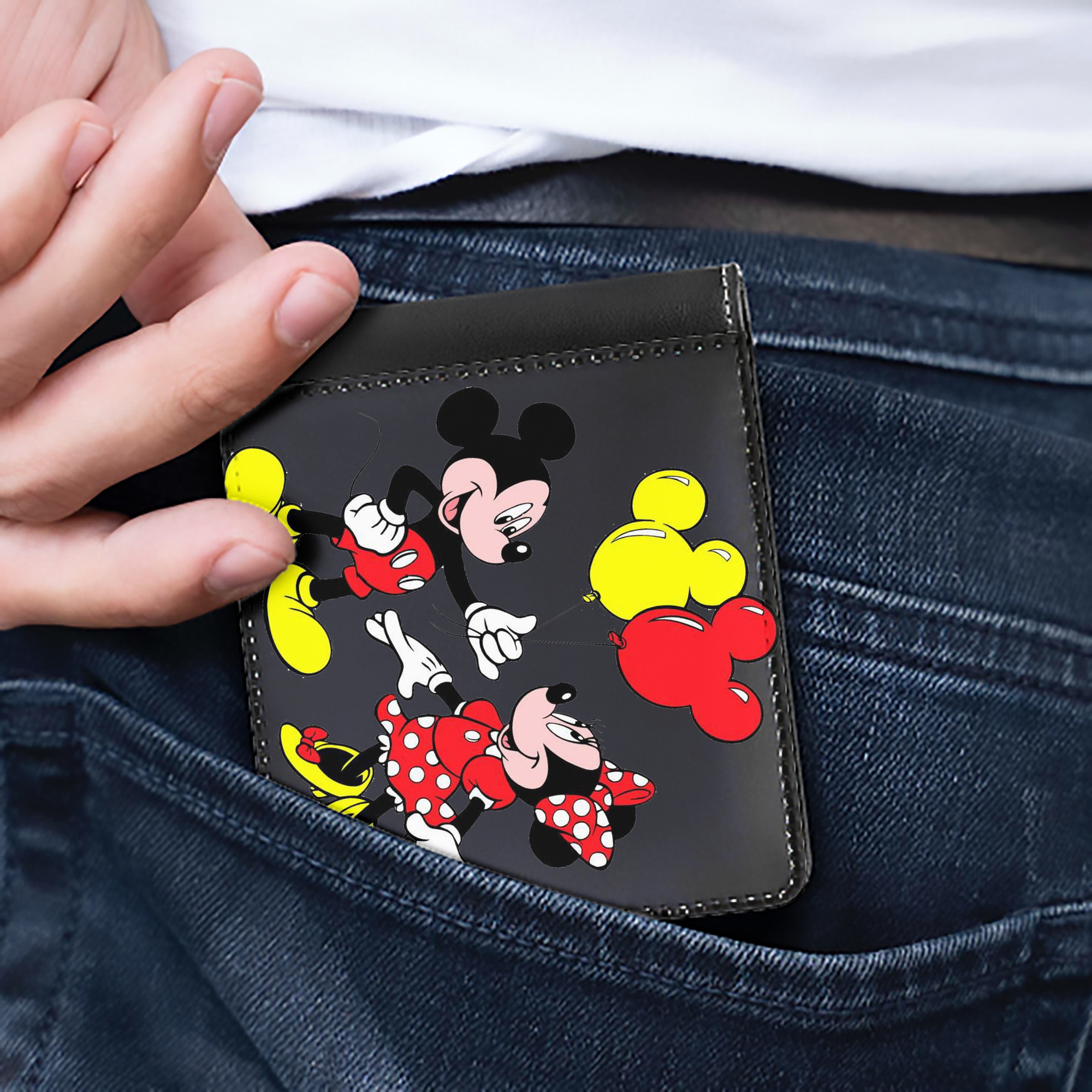 （画像用） ミッキーマウス Mickey Mouse 二つ折り革財布