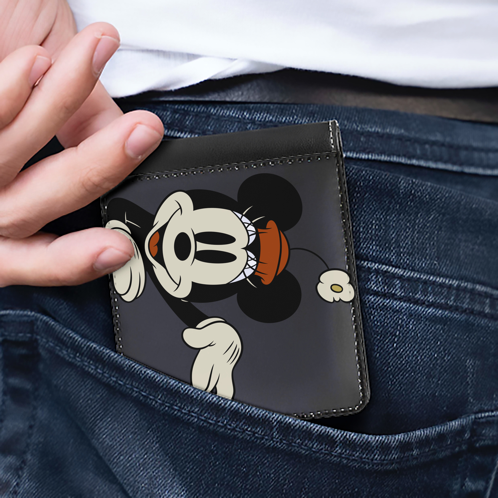 （画像用） ミッキーマウス Mickey Mouse 二つ折り革財布