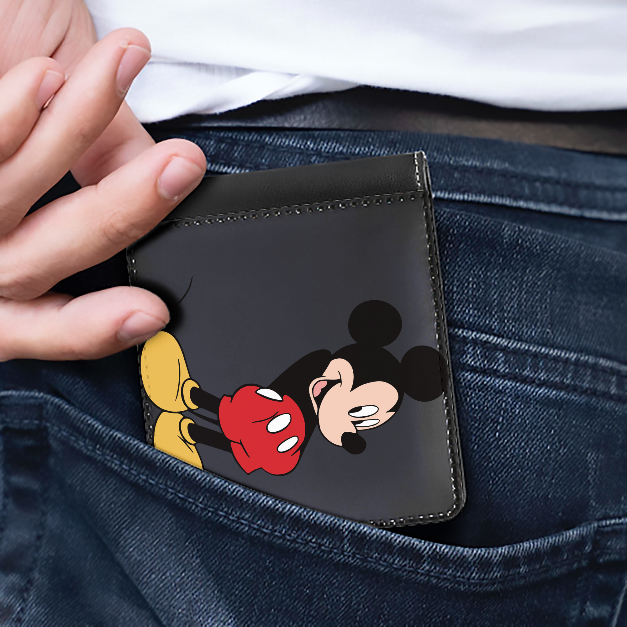 （画像用） ミッキーマウス Mickey Mouse 二つ折り革財布