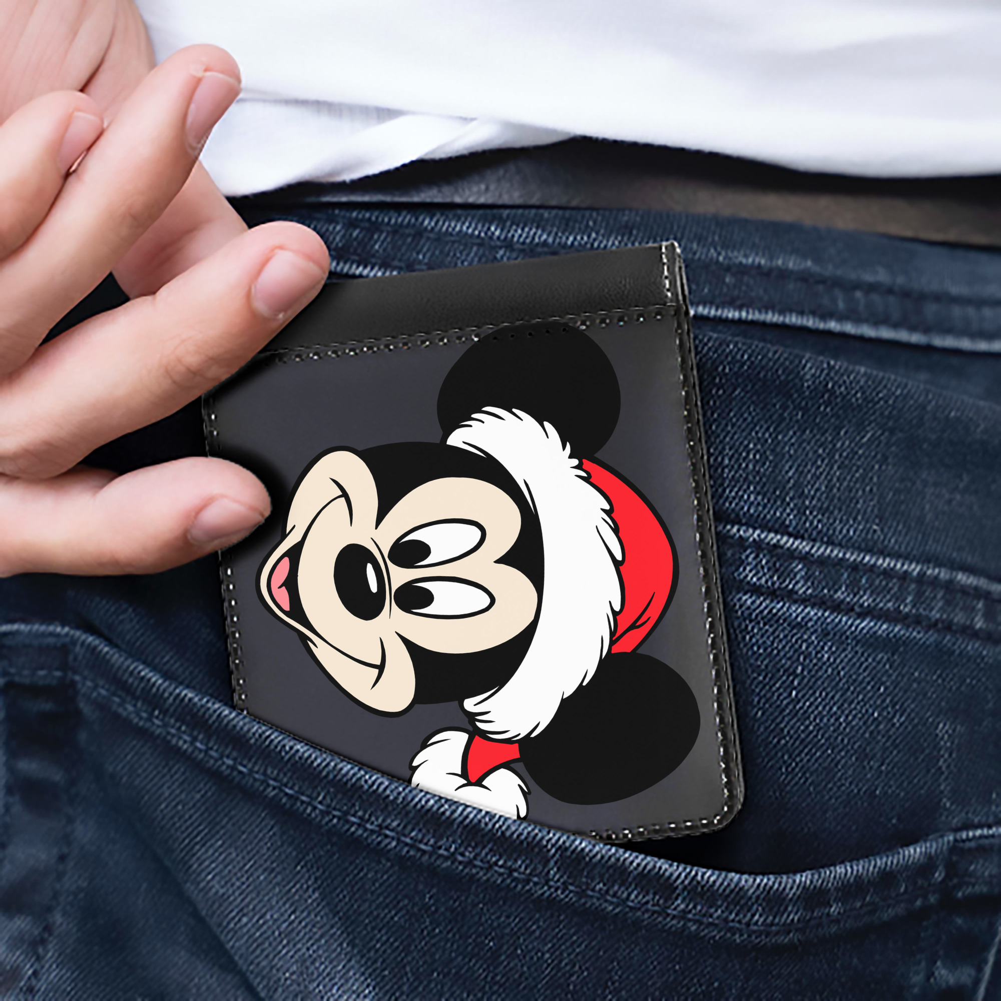 （画像用） ミッキーマウス Mickey Mouse 二つ折り革財布