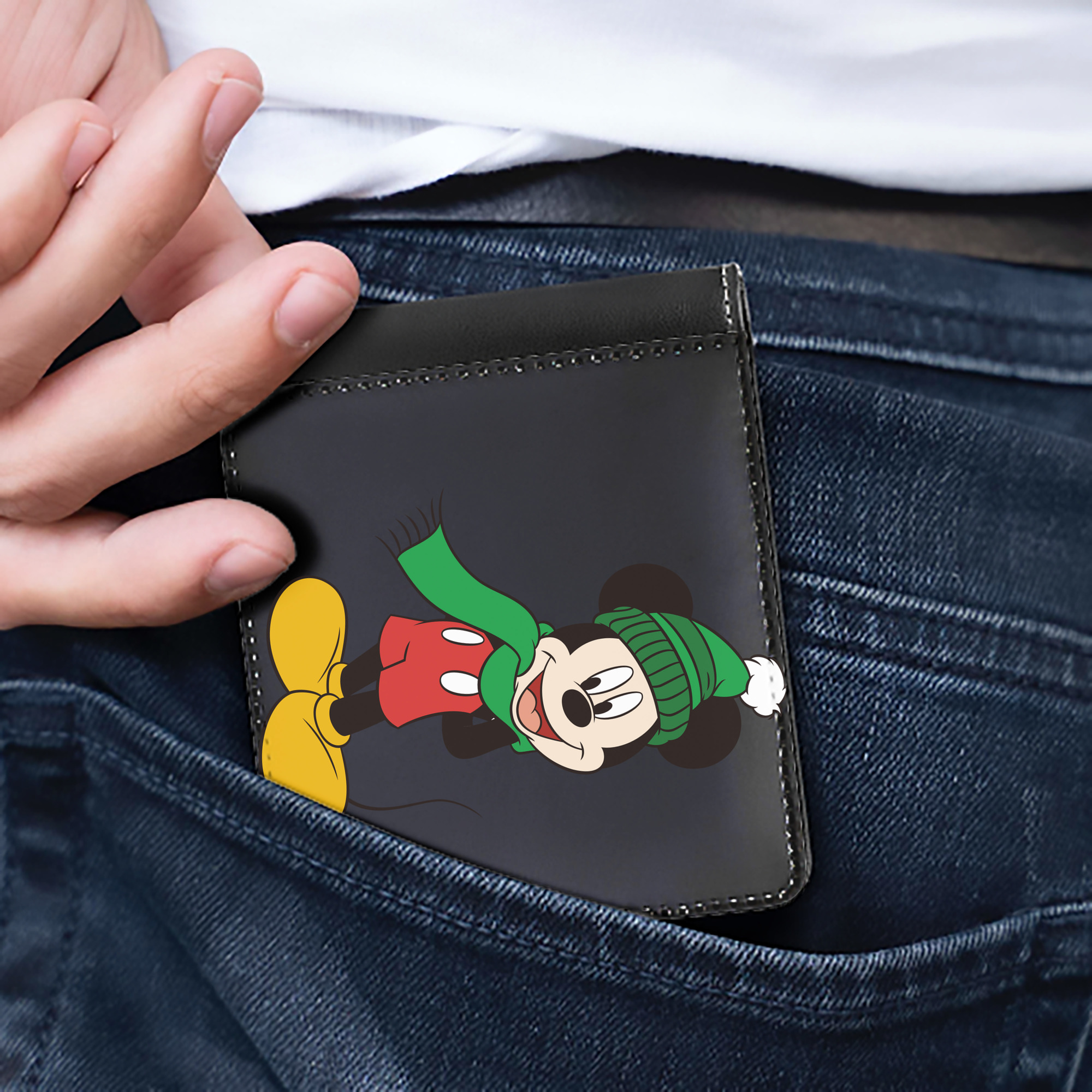 （画像用） ミッキーマウス Mickey Mouse 二つ折り革財布