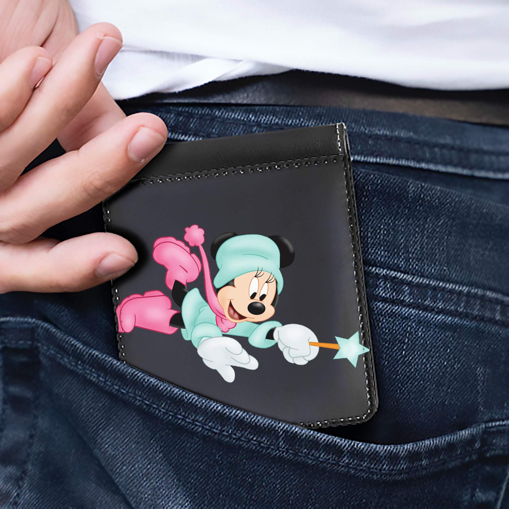 （画像用） ミッキーマウス Mickey Mouse 二つ折り革財布