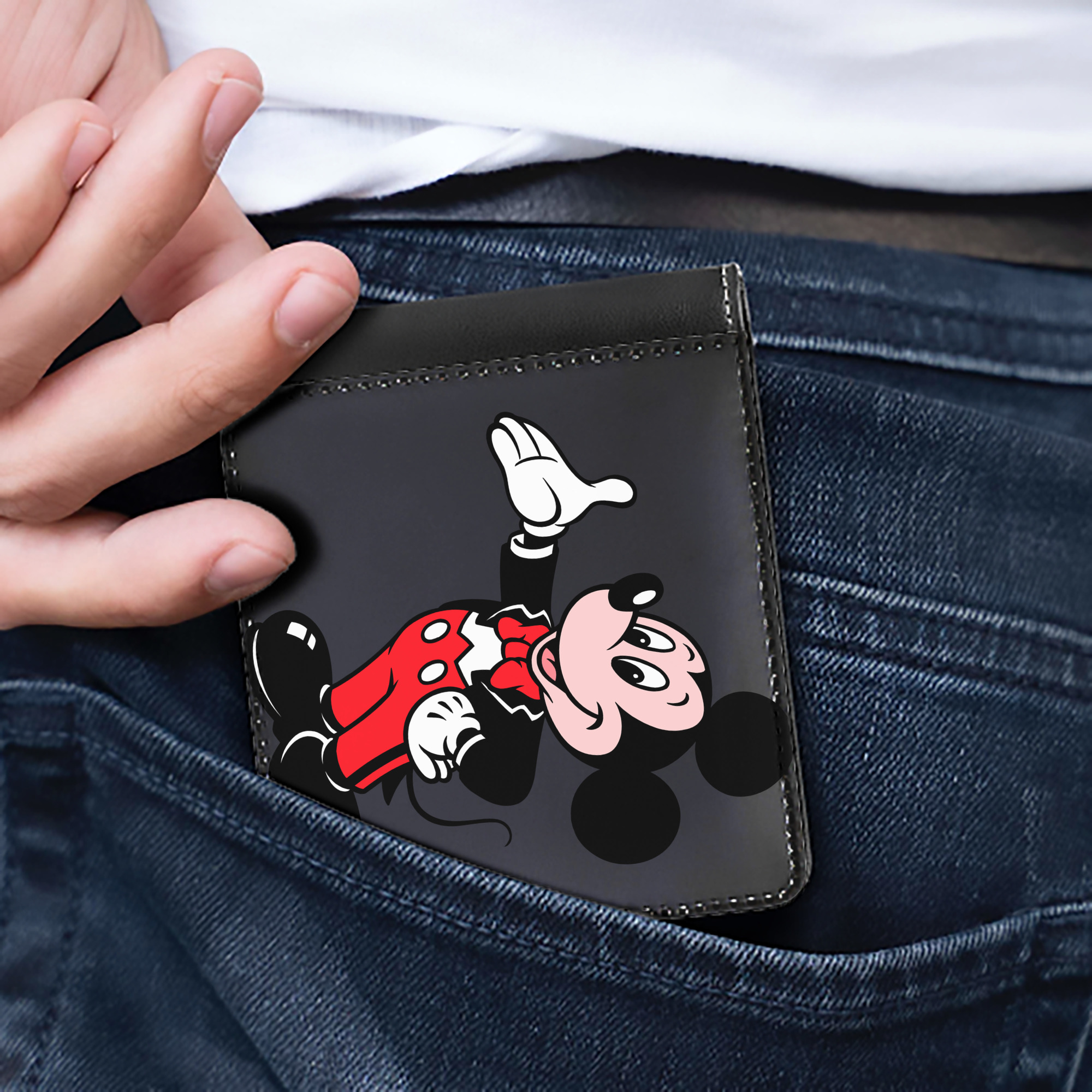 （画像用） ミッキーマウス Mickey Mouse 二つ折り革財布