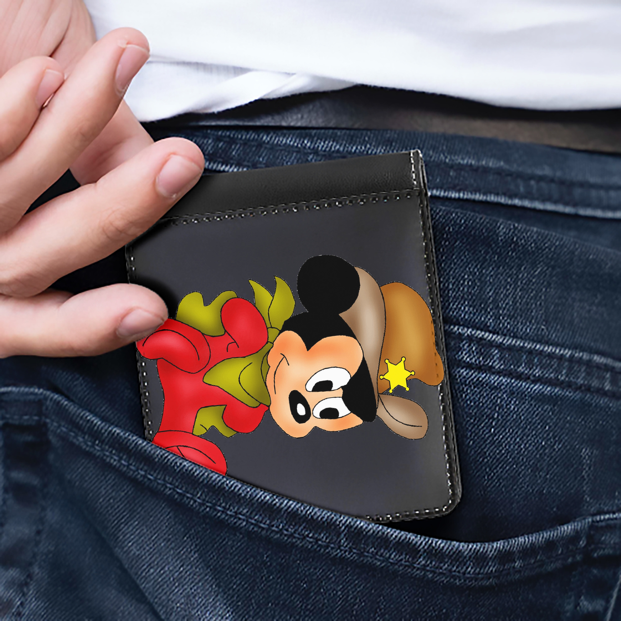 （画像用） ミッキーマウス Mickey Mouse 二つ折り革財布