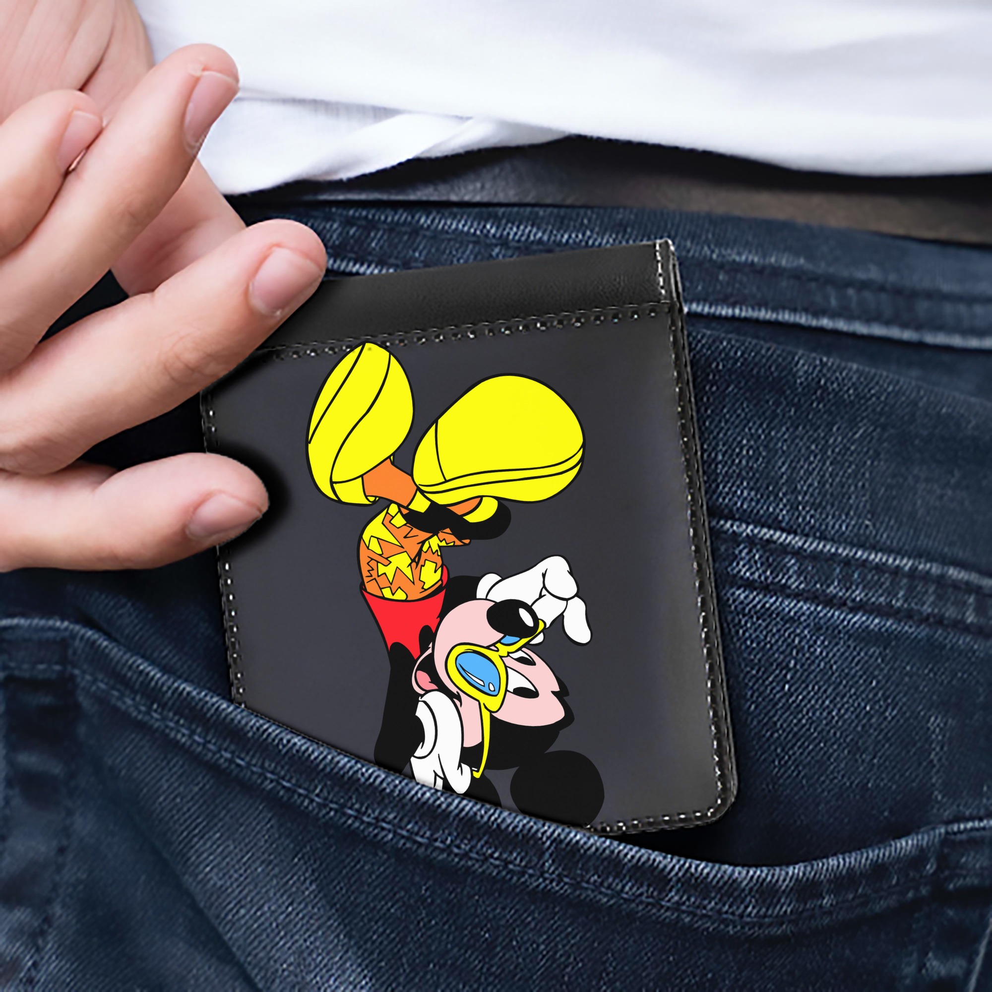 （画像用） ミッキーマウス Mickey Mouse 二つ折り革財布