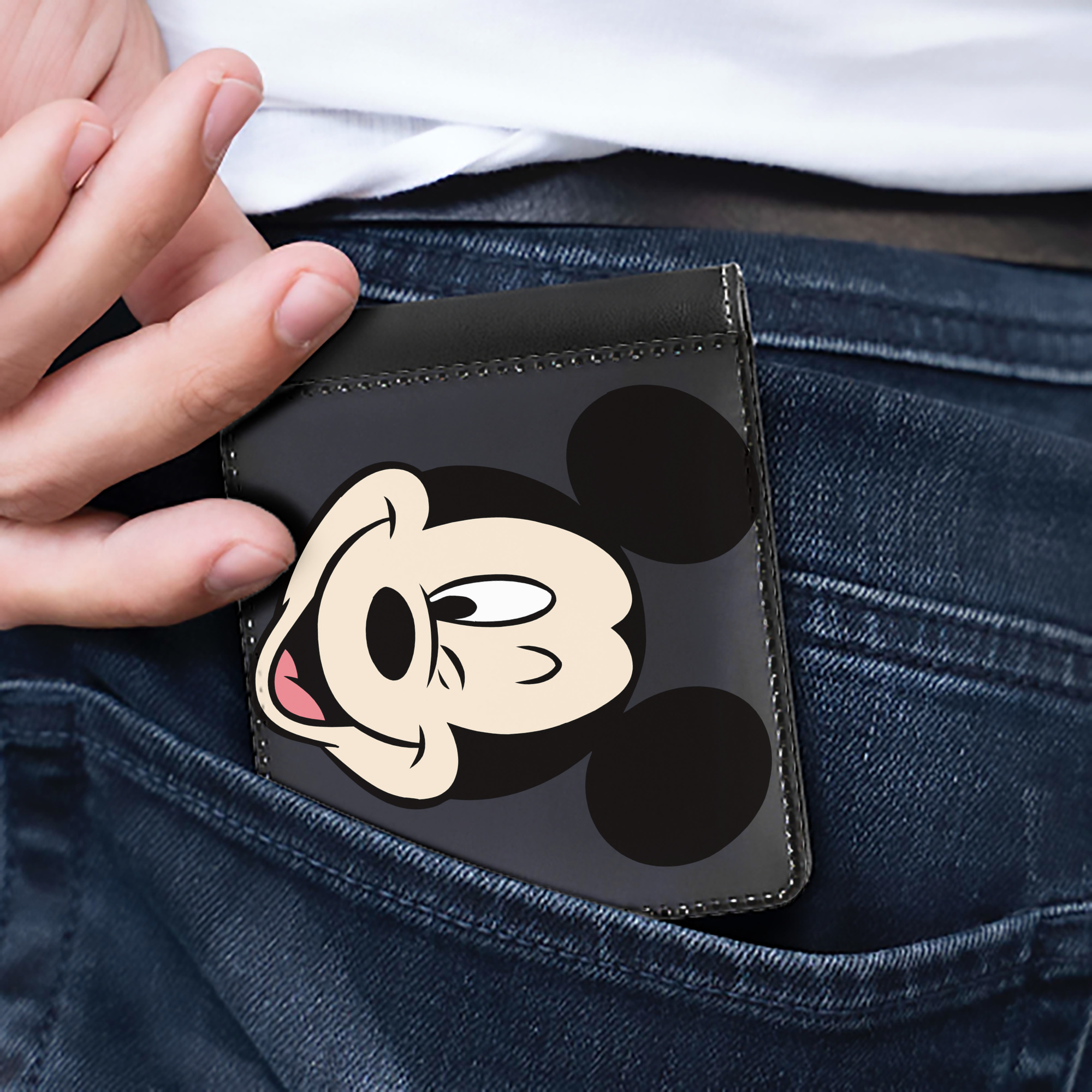 （画像用） ミッキーマウス Mickey Mouse 二つ折り革財布