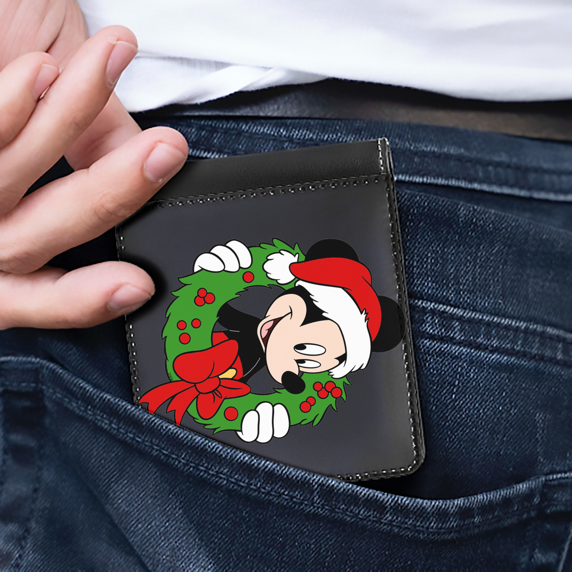 （画像用） ミッキーマウス Mickey Mouse 二つ折り革財布