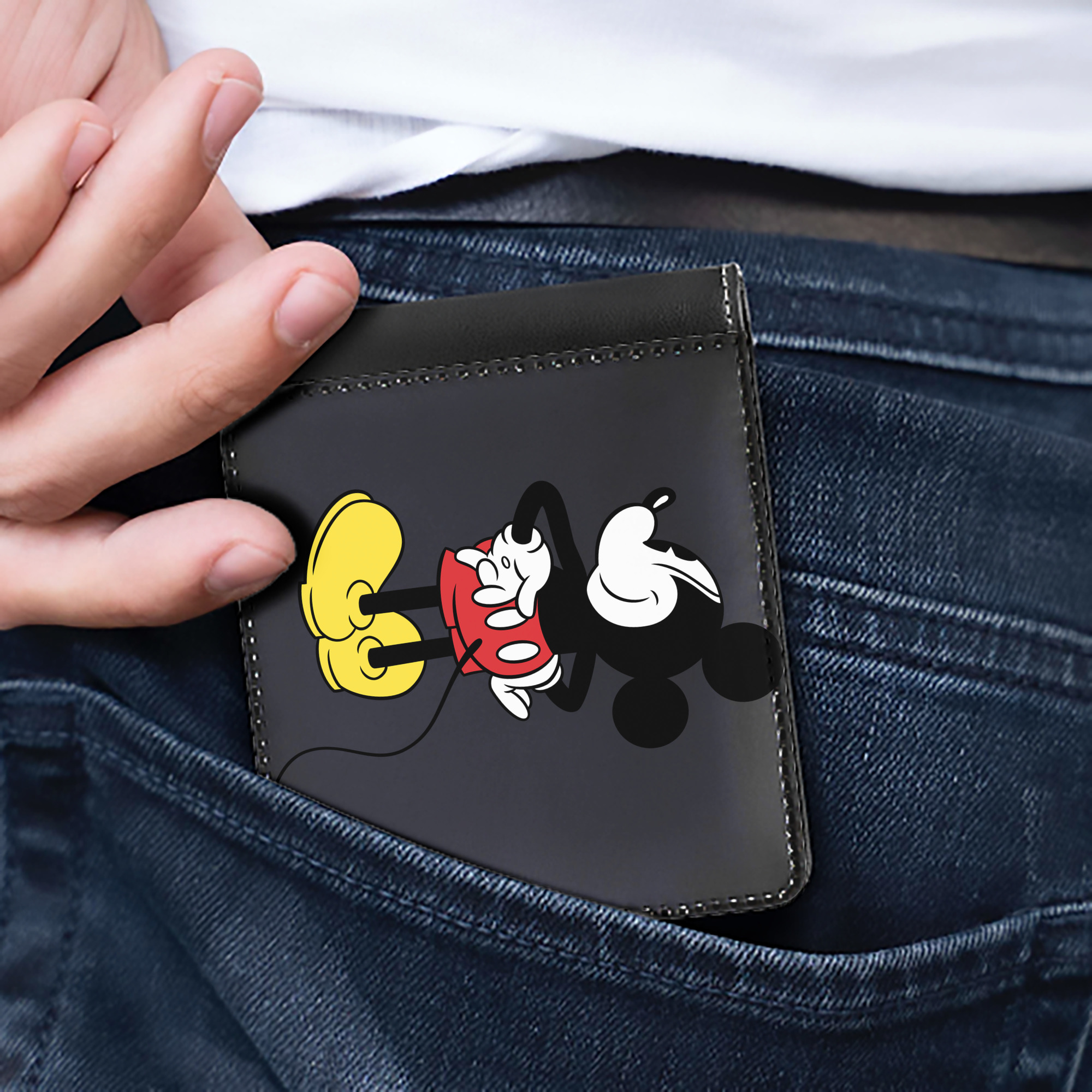（画像用） ミッキーマウス Mickey Mouse 二つ折り革財布