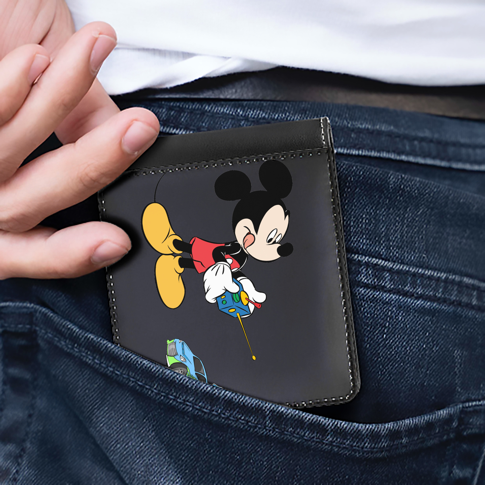 （画像用） ミッキーマウス Mickey Mouse 二つ折り革財布