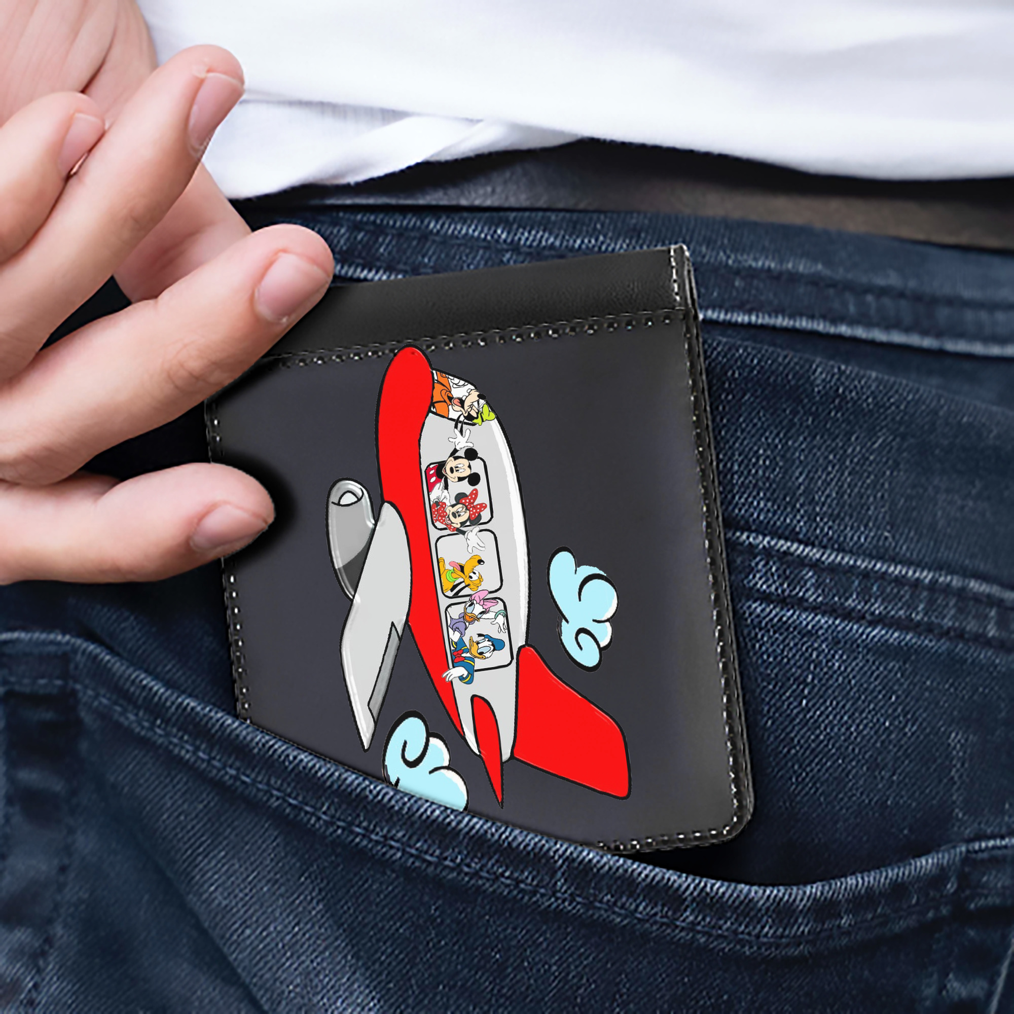 （画像用） ミッキーマウス Mickey Mouse 二つ折り革財布