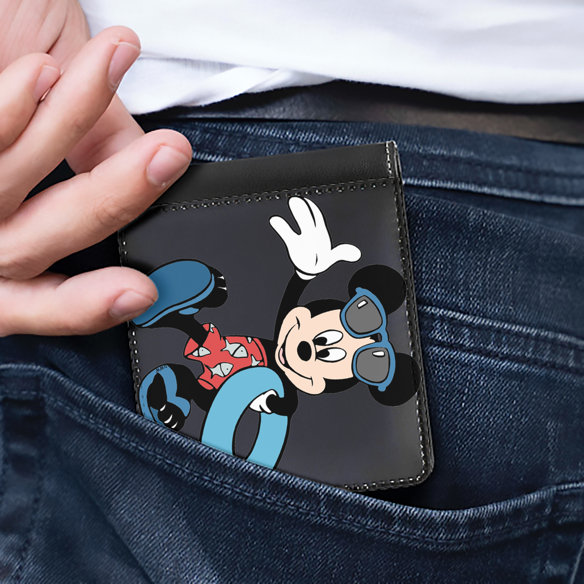 （画像用） ミッキーマウス Mickey Mouse 二つ折り革財布