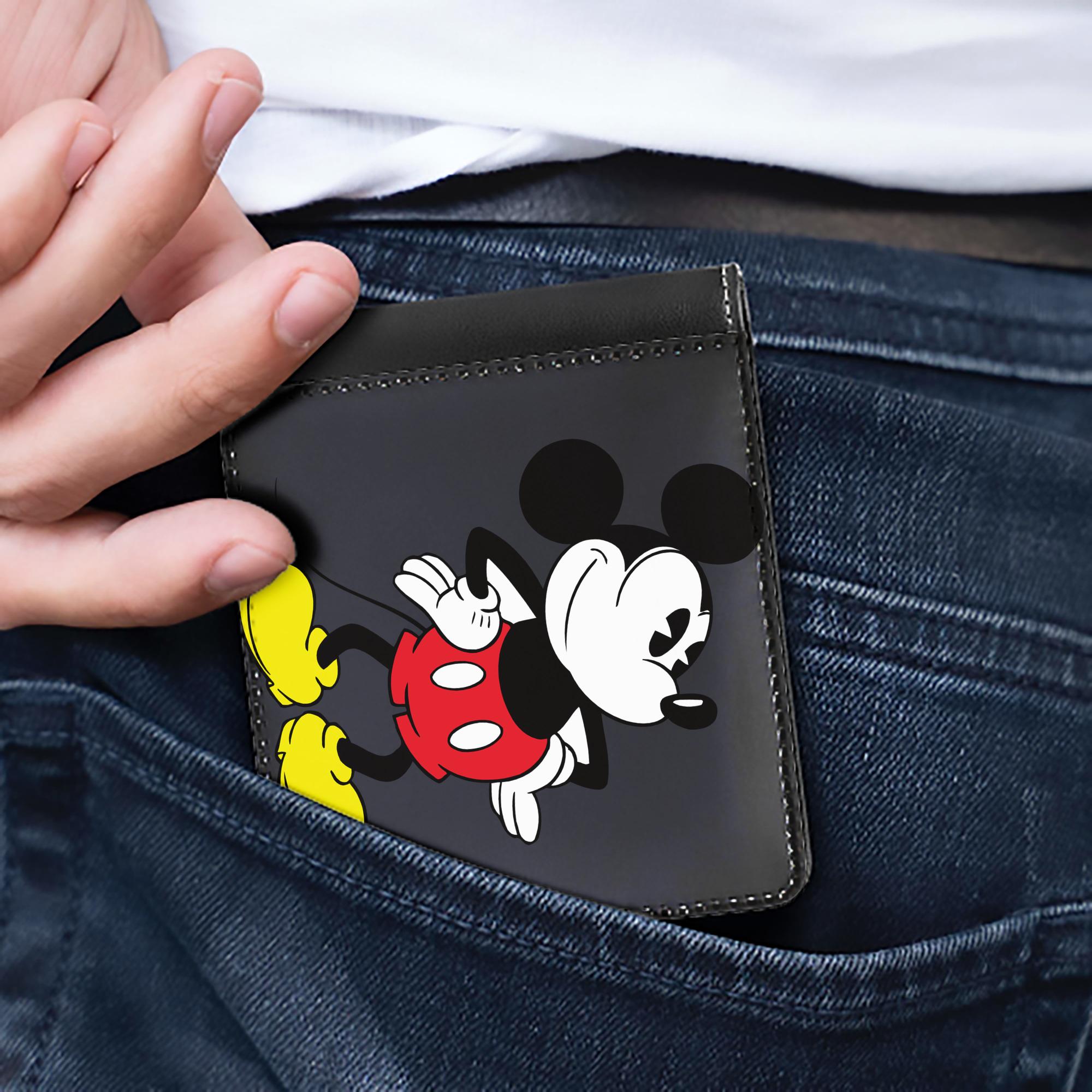 （画像用） ミッキーマウス Mickey Mouse 二つ折り革財布