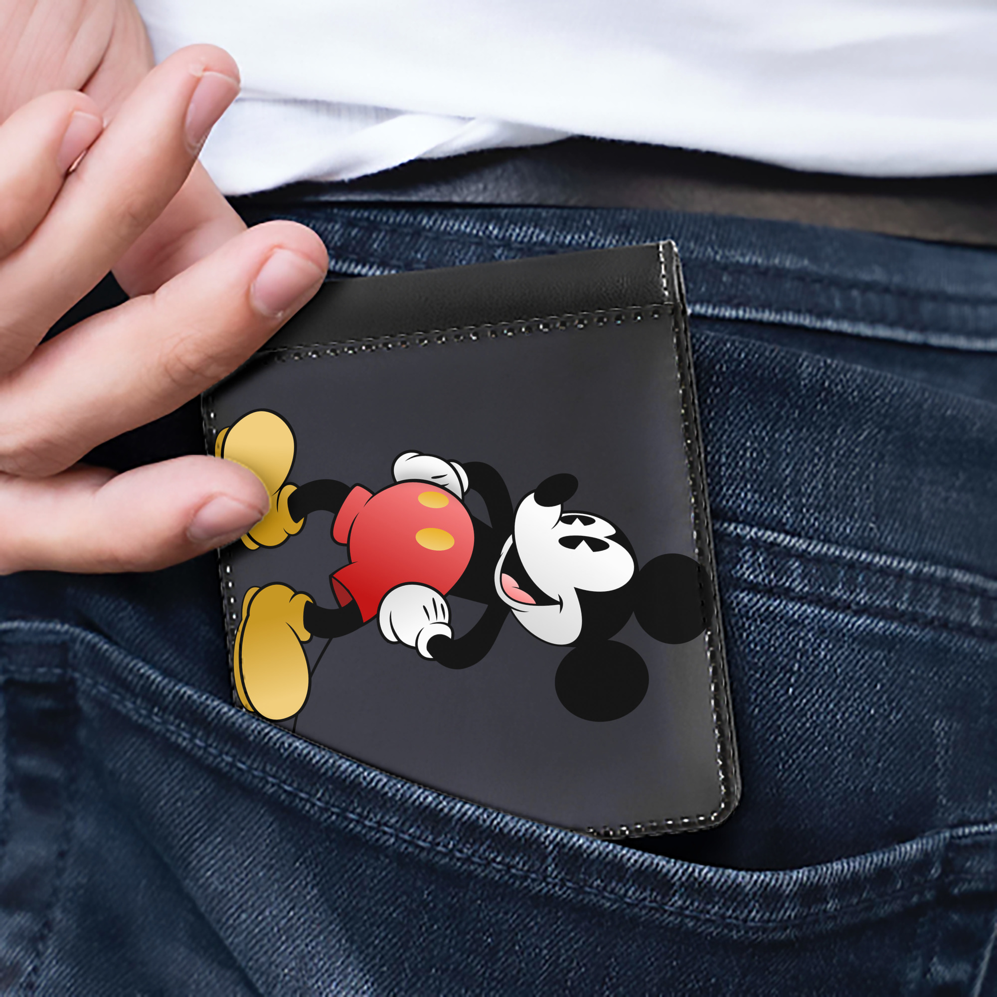 （画像用） ミッキーマウス Mickey Mouse 二つ折り革財布