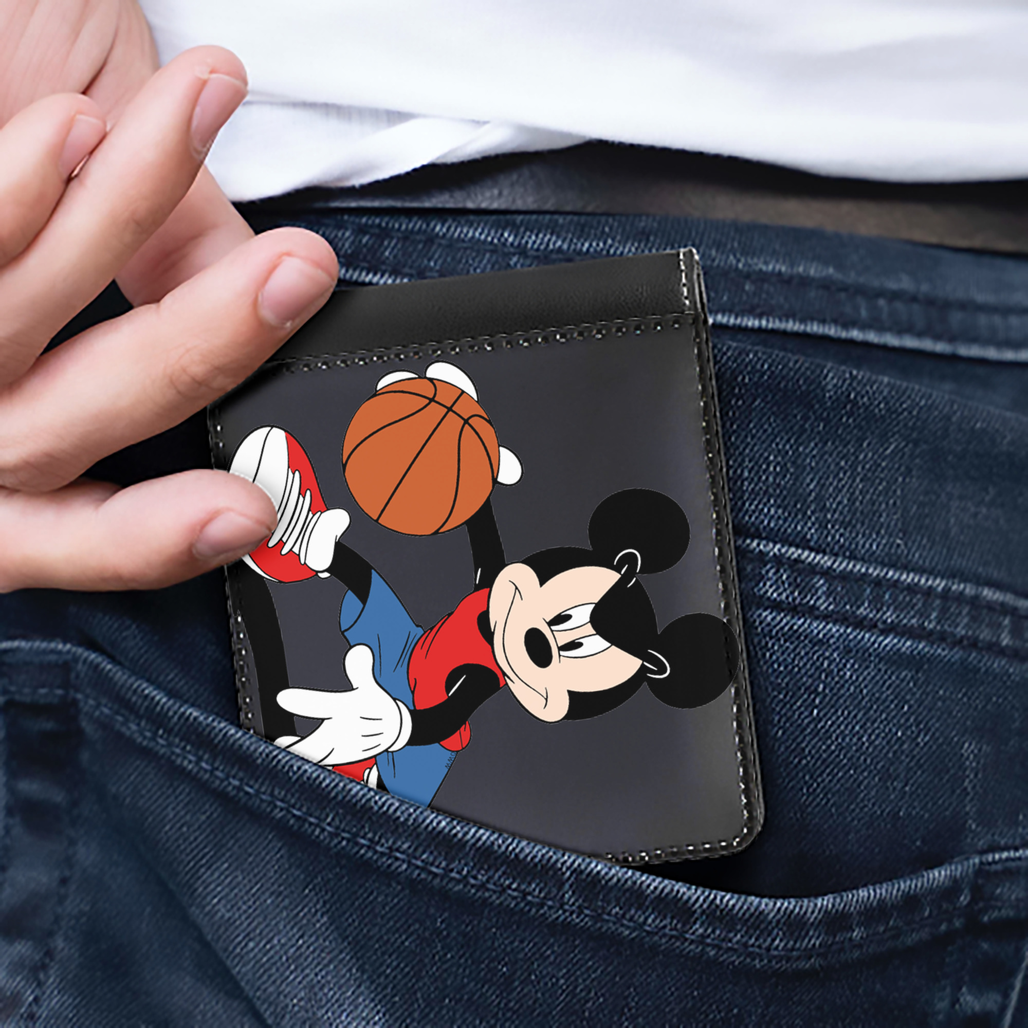 （画像用） ミッキーマウス Mickey Mouse 二つ折り革財布