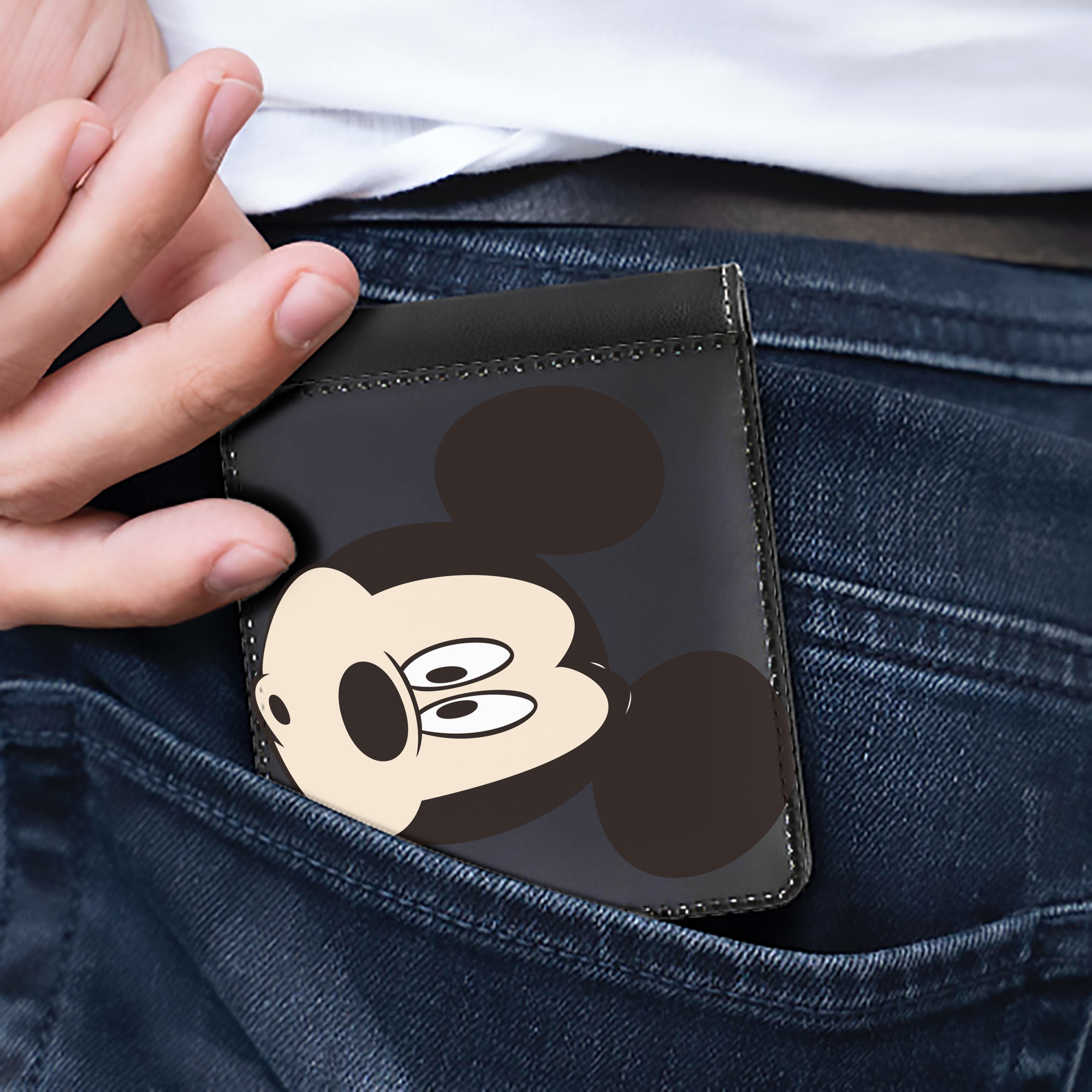 （画像用） ミッキーマウス Mickey Mouse 二つ折り革財布