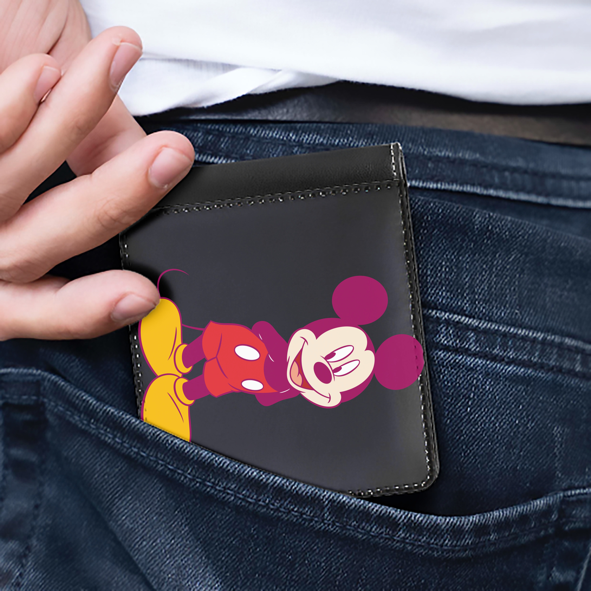 （画像用） ミッキーマウス Mickey Mouse 二つ折り革財布