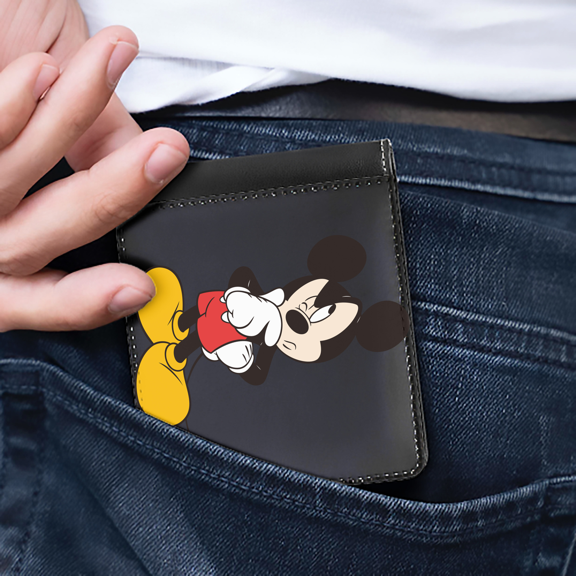 （画像用） ミッキーマウス Mickey Mouse 二つ折り革財布