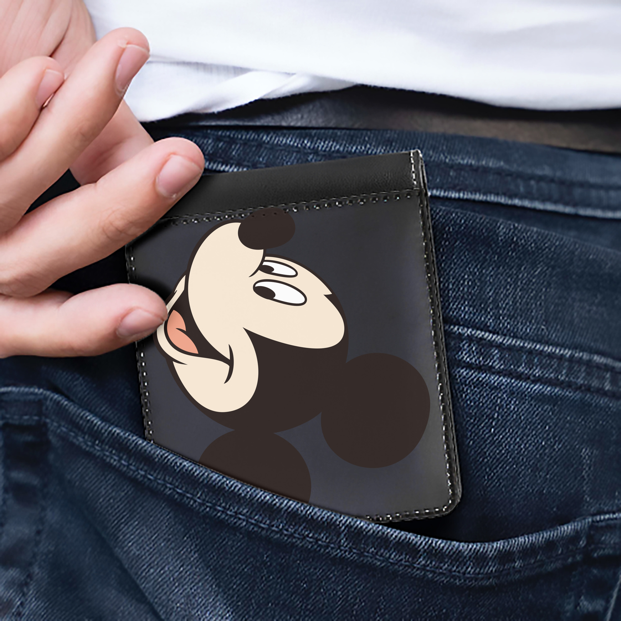 （画像用） ミッキーマウス Mickey Mouse 二つ折り革財布