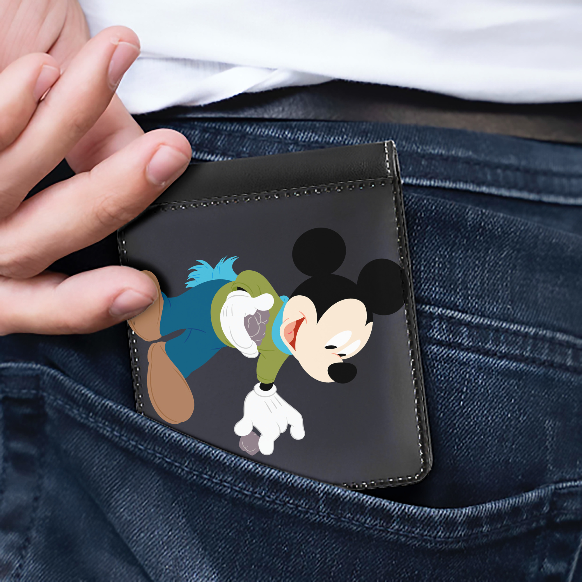 （画像用） ミッキーマウス Mickey Mouse 二つ折り革財布