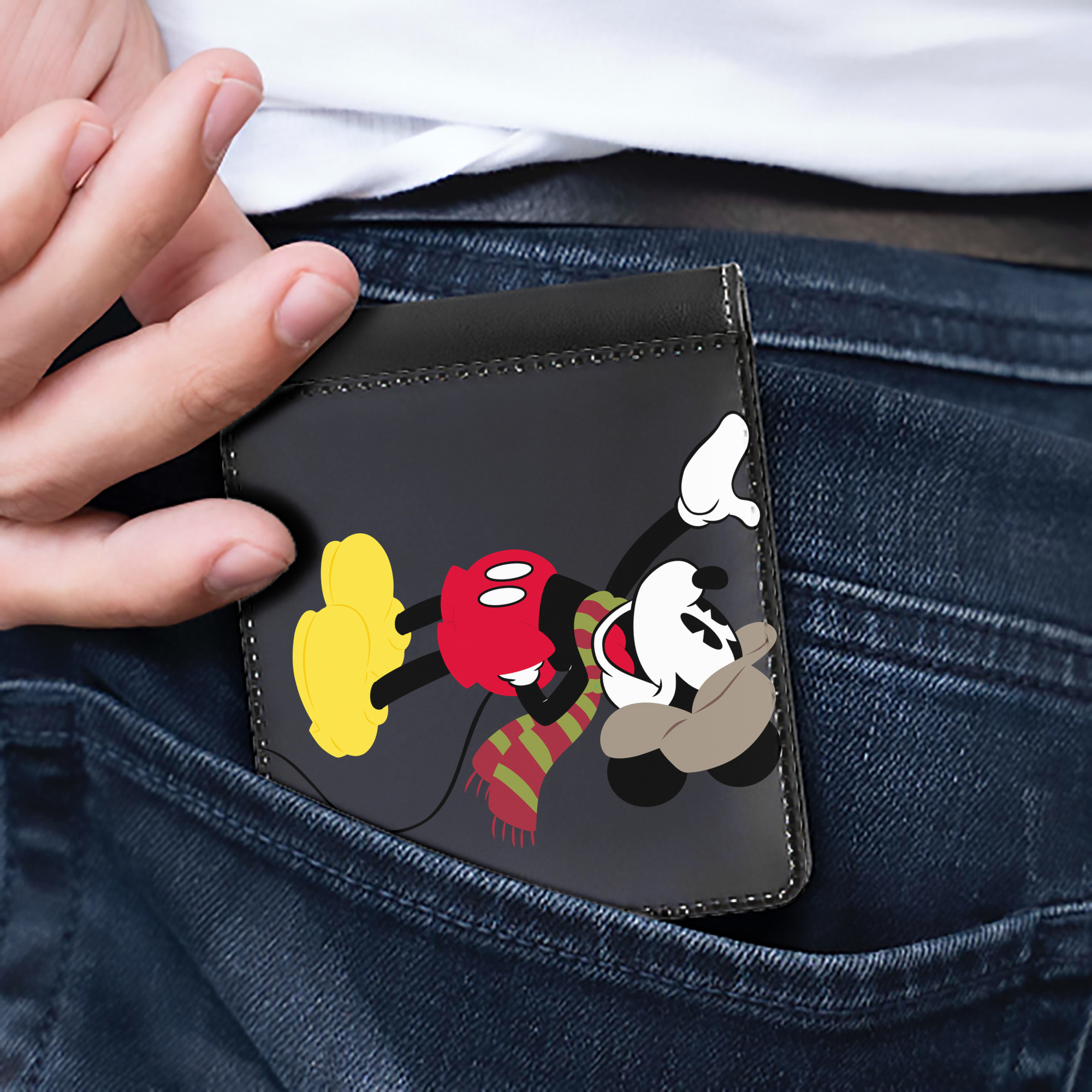 （画像用） ミッキーマウス Mickey Mouse 二つ折り革財布