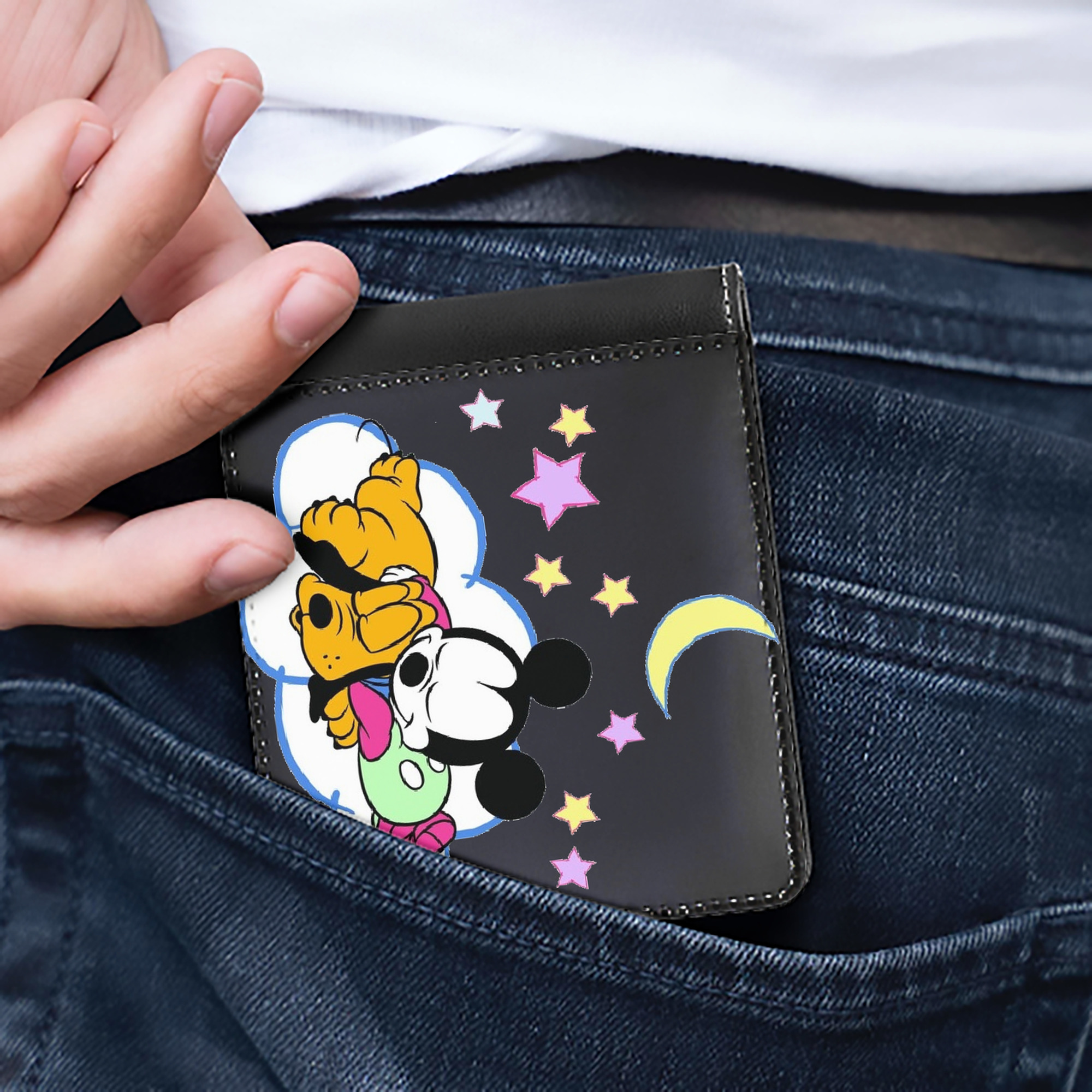 （画像用） ミッキーマウス Mickey Mouse 二つ折り革財布