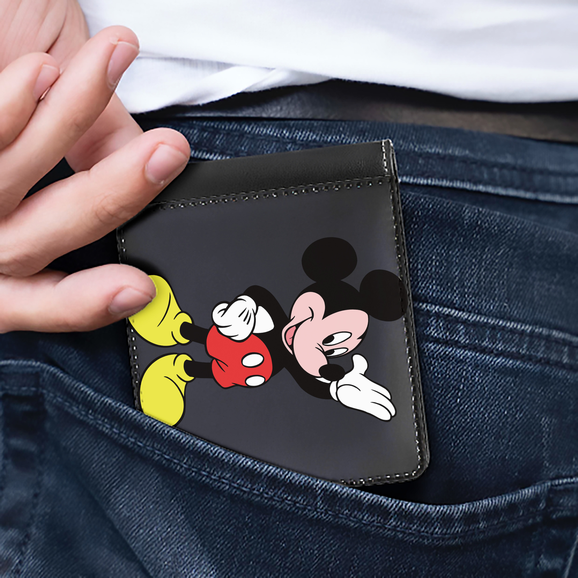 （画像用） ミッキーマウス Mickey Mouse 二つ折り革財布