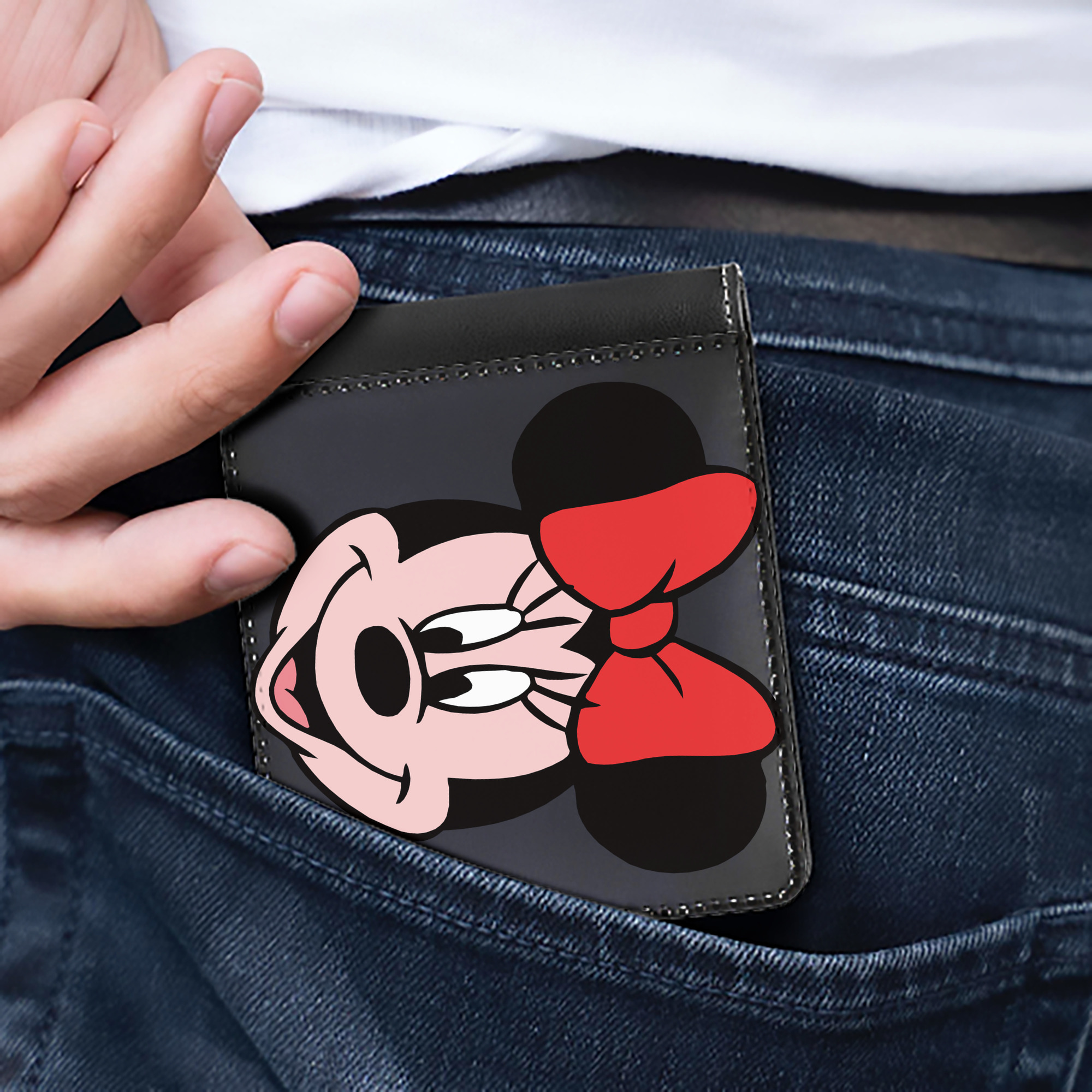 （画像用） ミッキーマウス Mickey Mouse 二つ折り革財布
