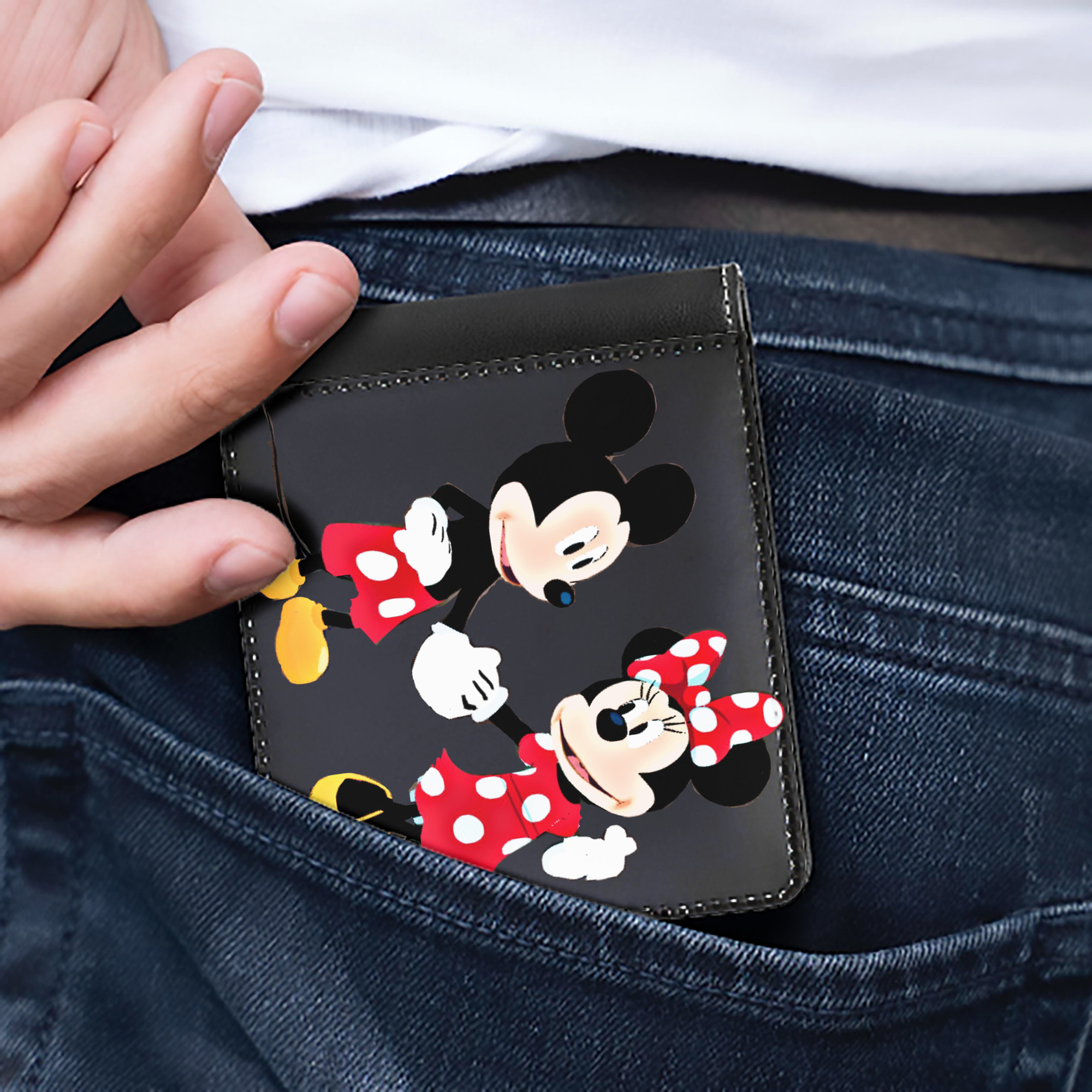 （画像用） ミッキーマウス Mickey Mouse 二つ折り革財布