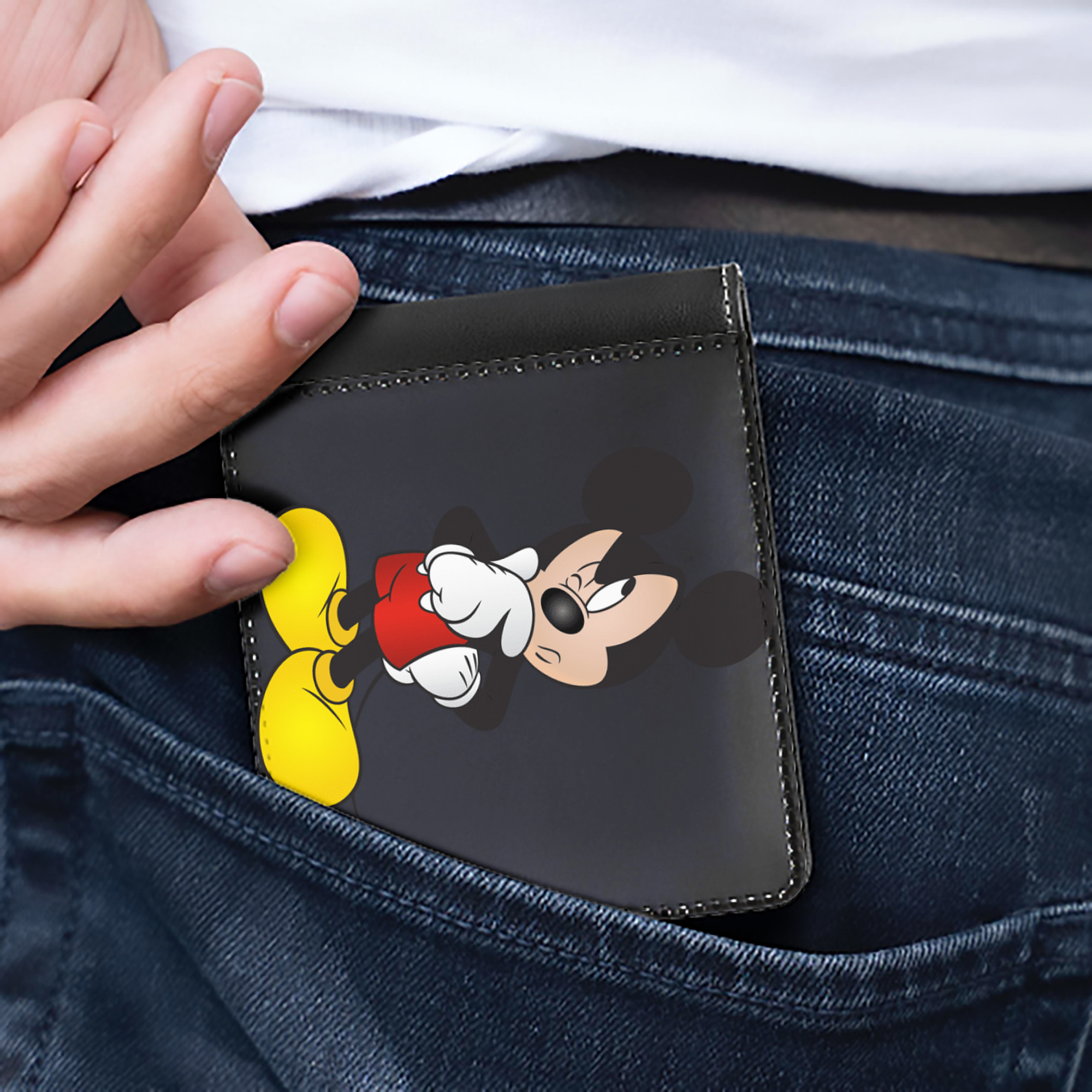 （画像用） ミッキーマウス Mickey Mouse 二つ折り革財布