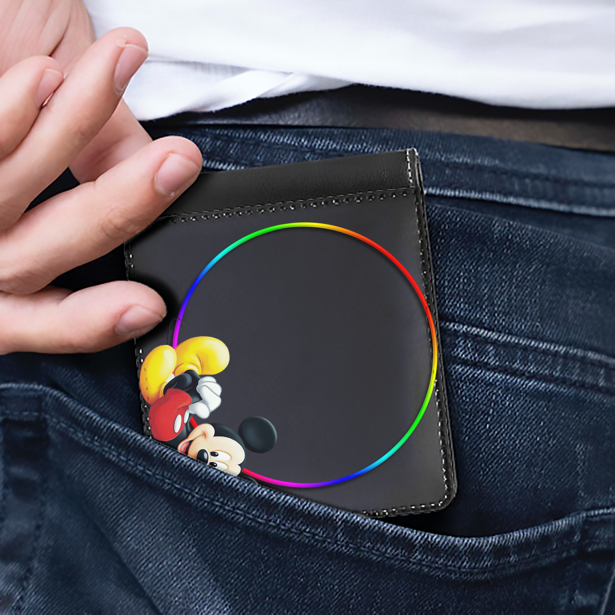 （画像用） ミッキーマウス Mickey Mouse 二つ折り革財布