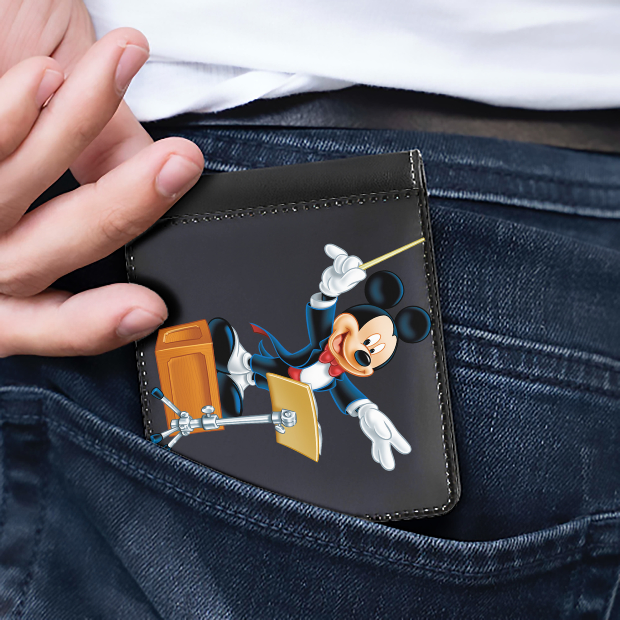 （画像用） ミッキーマウス Mickey Mouse 二つ折り革財布