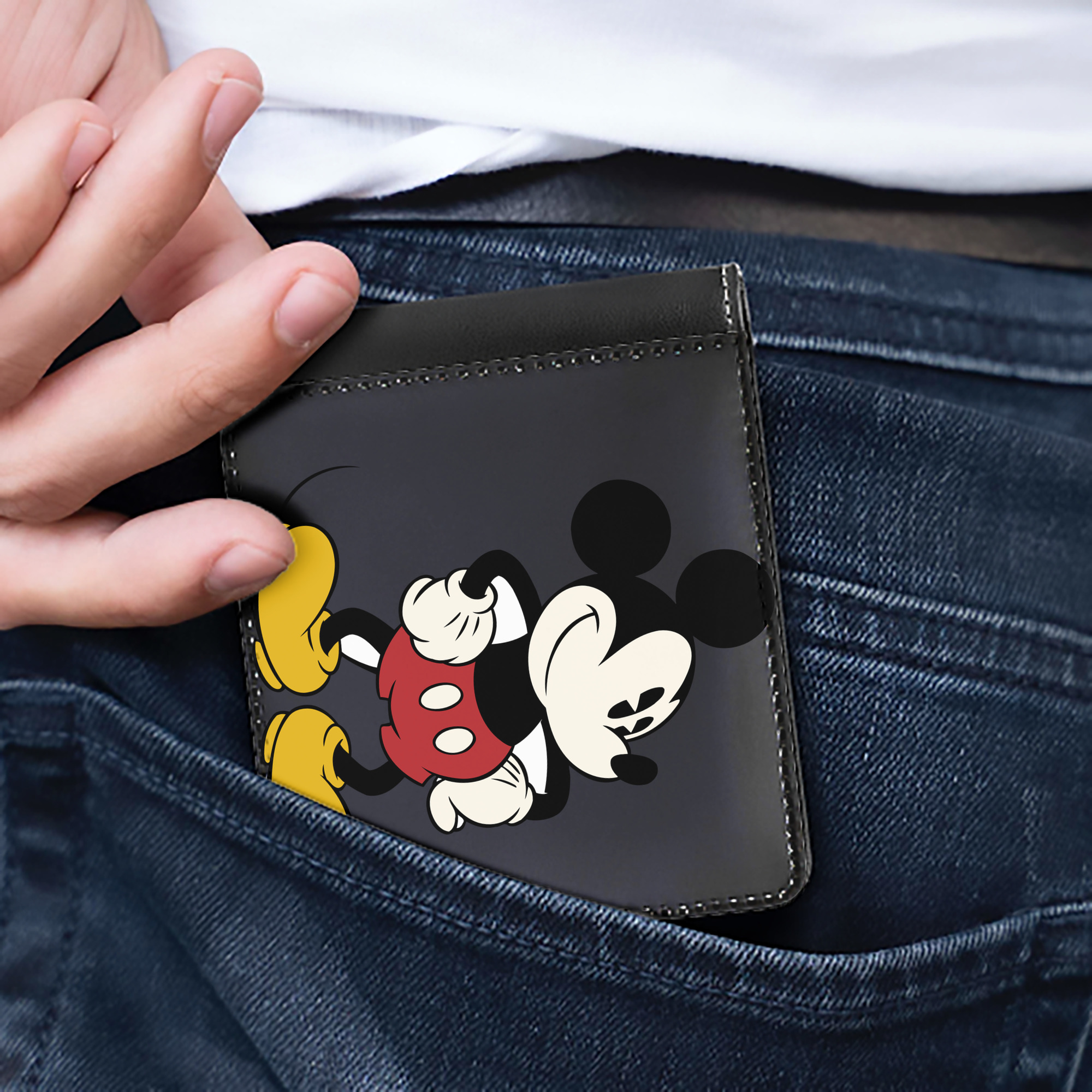 （画像用） ミッキーマウス Mickey Mouse 二つ折り革財布