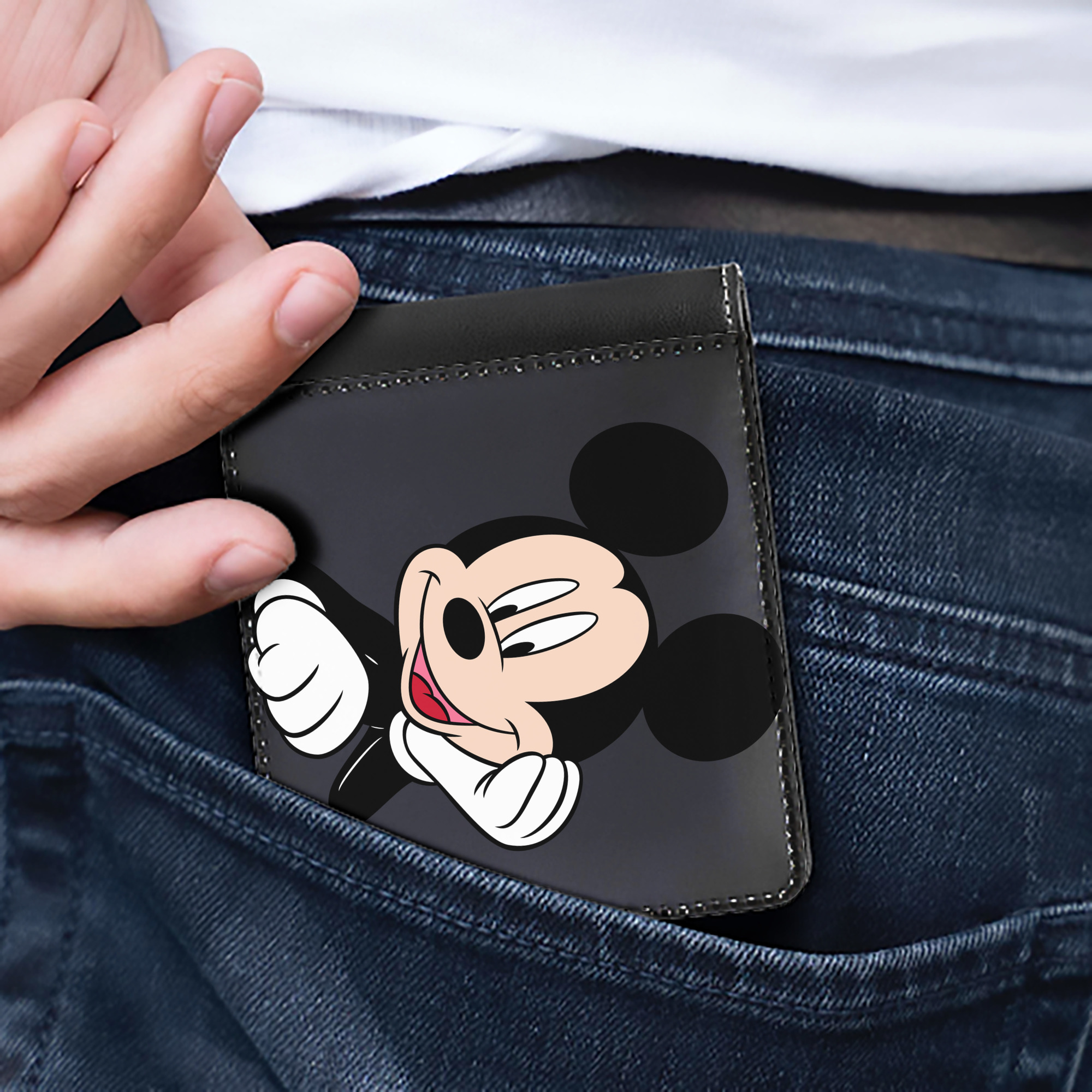 （画像用） ミッキーマウス Mickey Mouse 二つ折り革財布