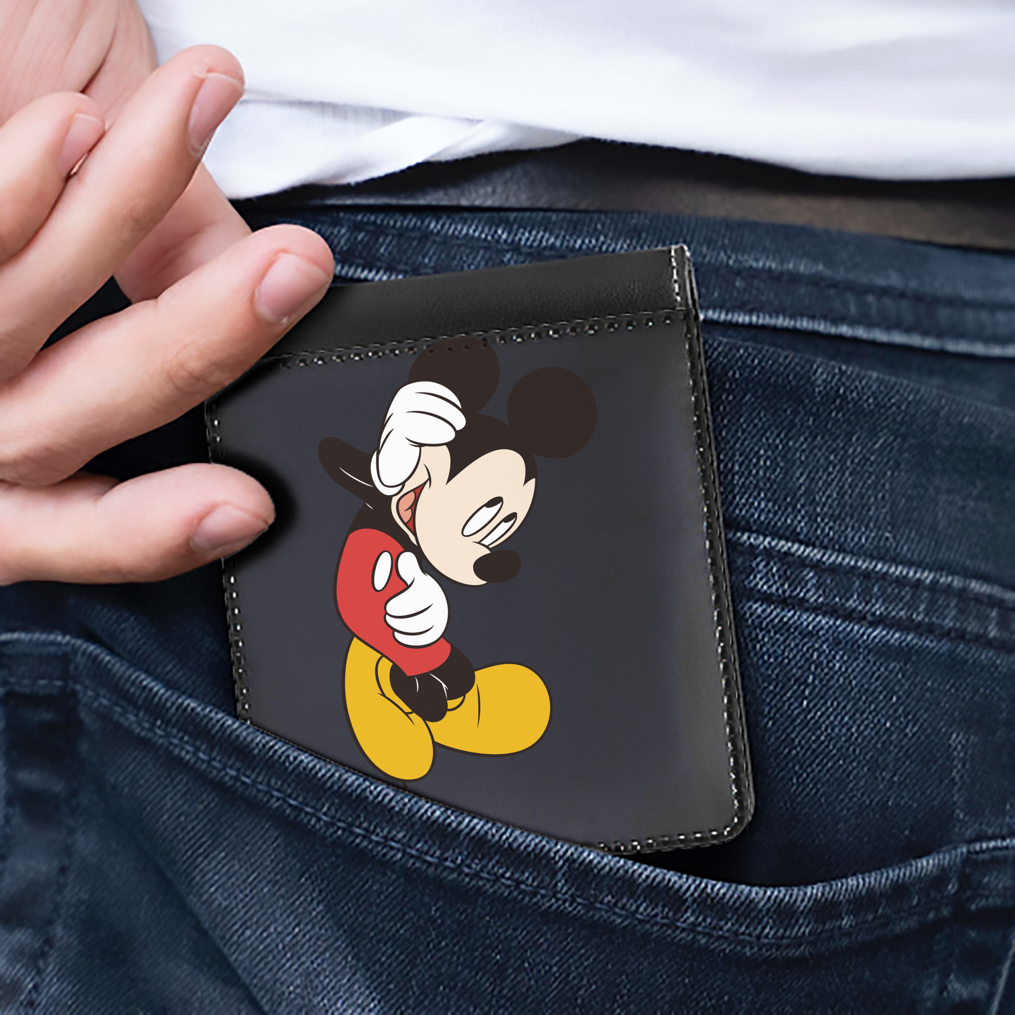 （画像用） ミッキーマウス Mickey Mouse 二つ折り革財布