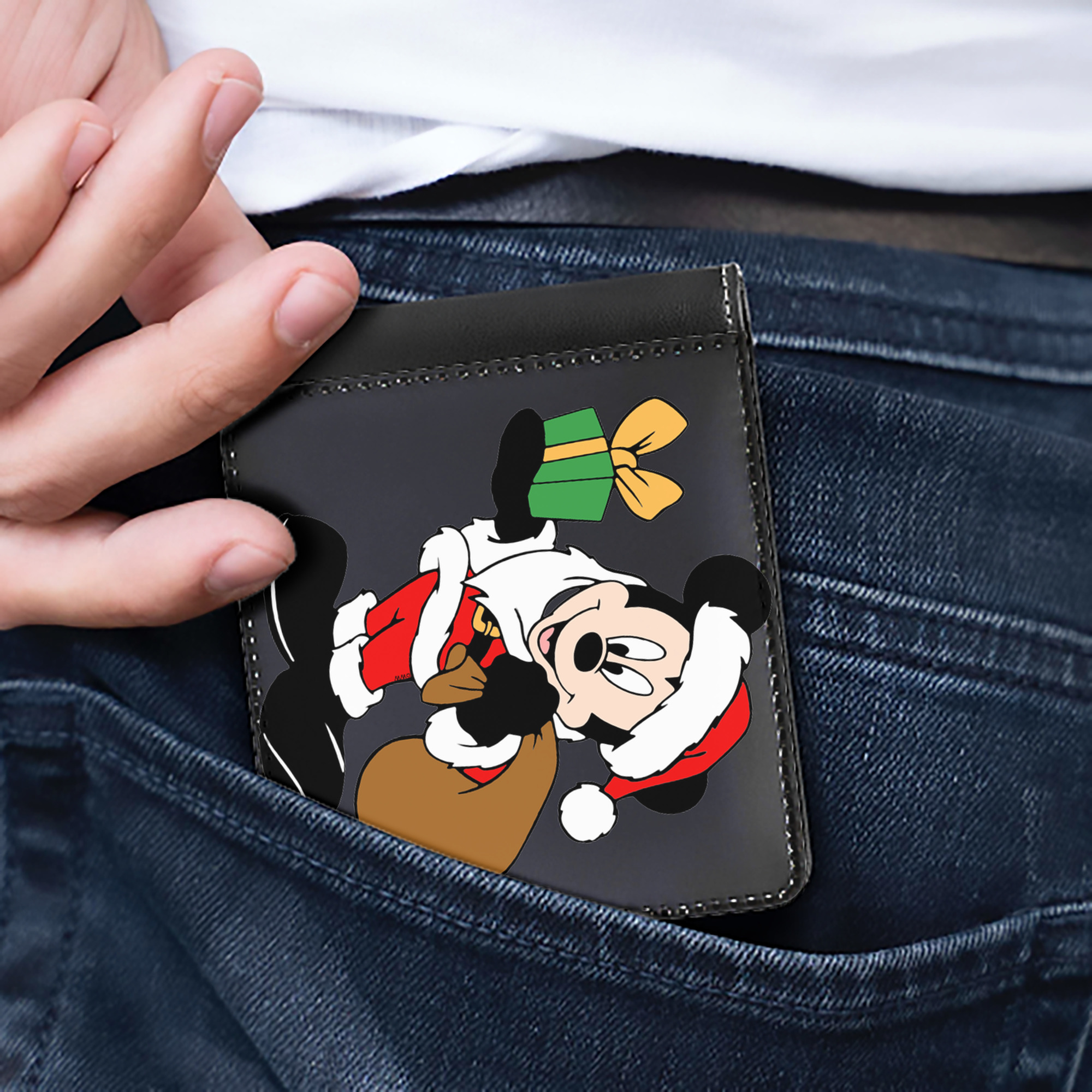 （画像用） ミッキーマウス Mickey Mouse 二つ折り革財布