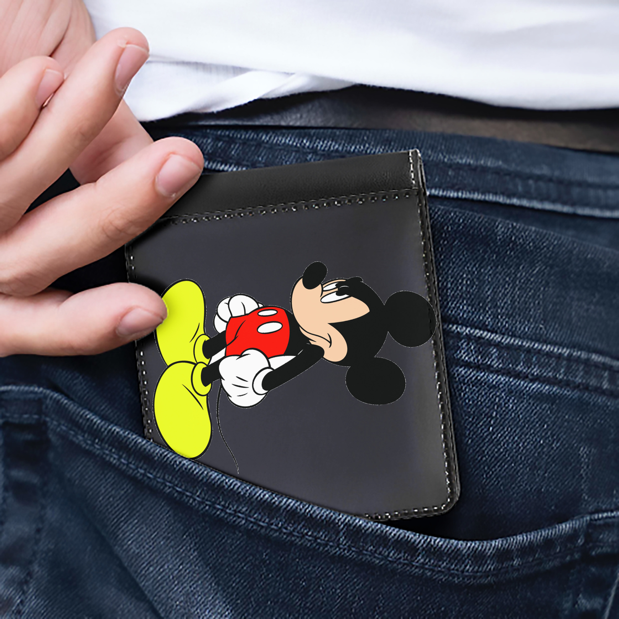（画像用） ミッキーマウス Mickey Mouse 二つ折り革財布