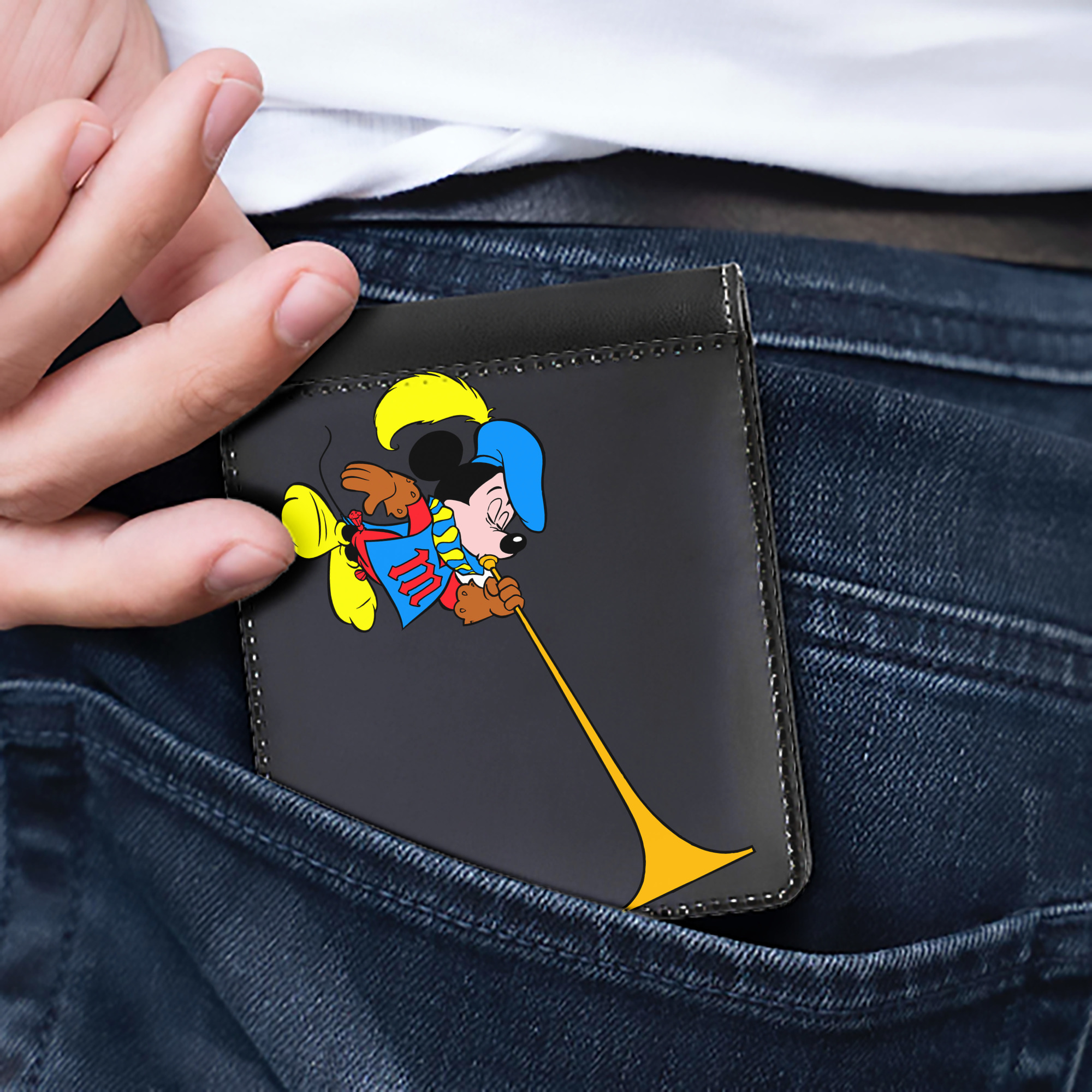 （画像用） ミッキーマウス Mickey Mouse 二つ折り革財布