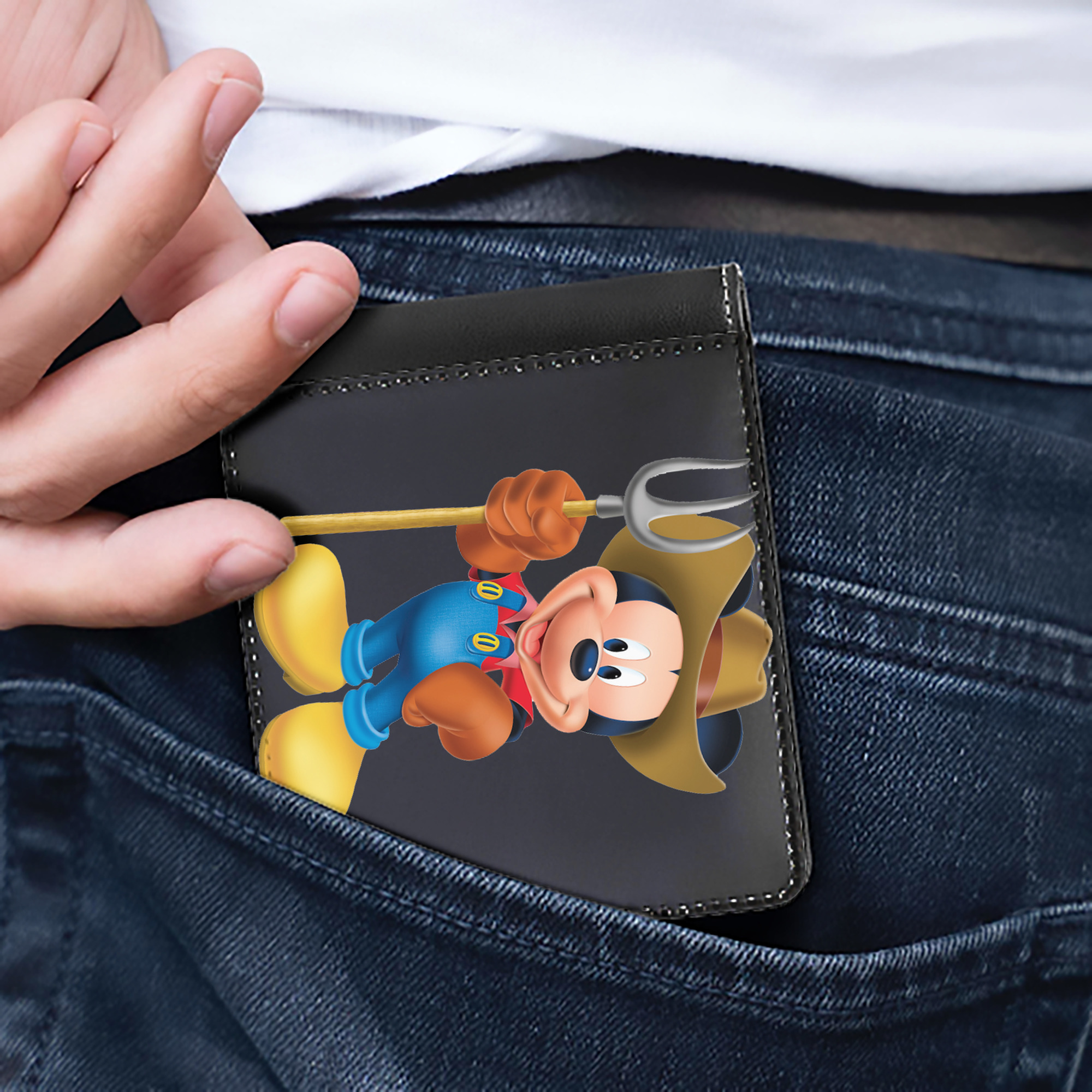 （画像用） ミッキーマウス Mickey Mouse 二つ折り革財布