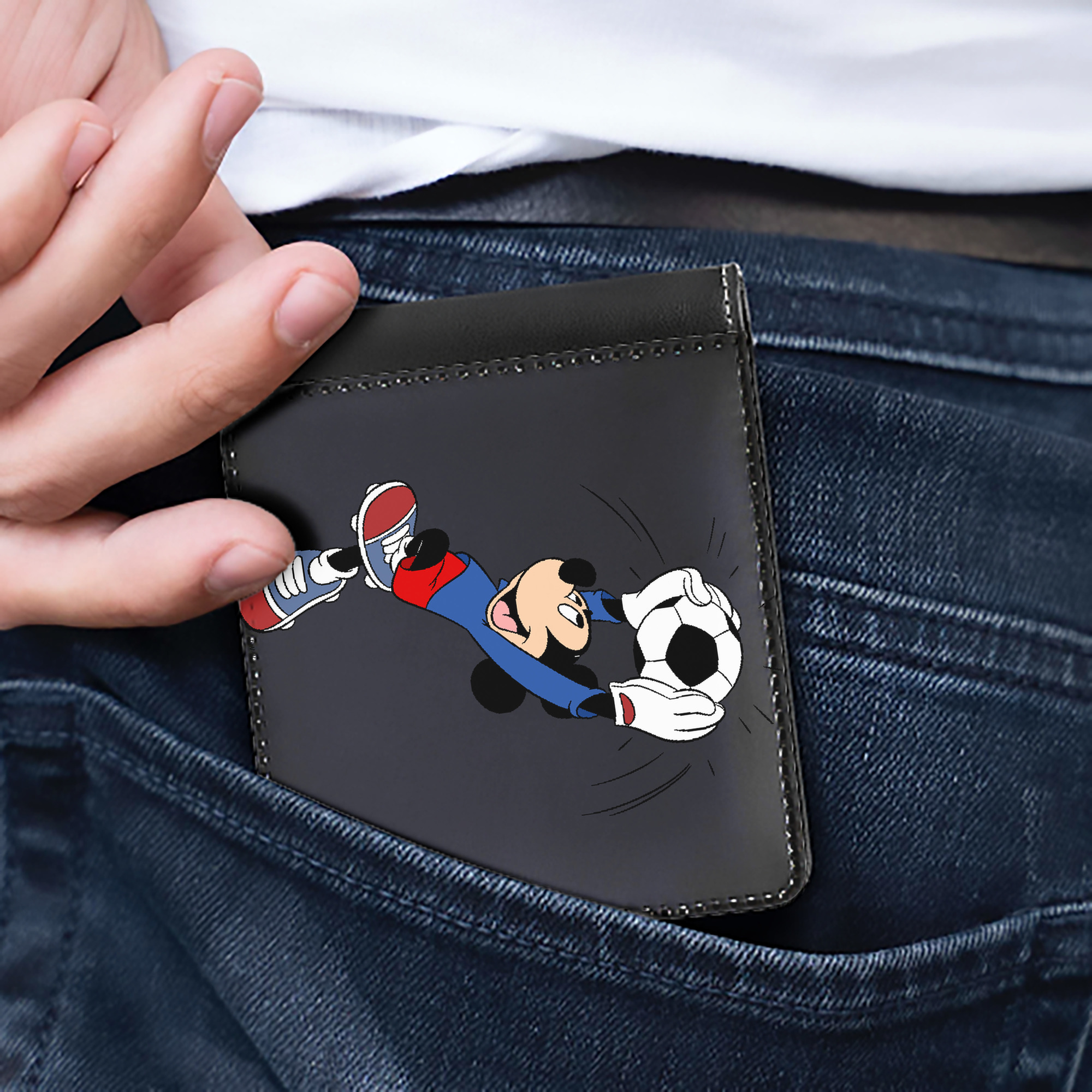 （画像用） ミッキーマウス Mickey Mouse 二つ折り革財布