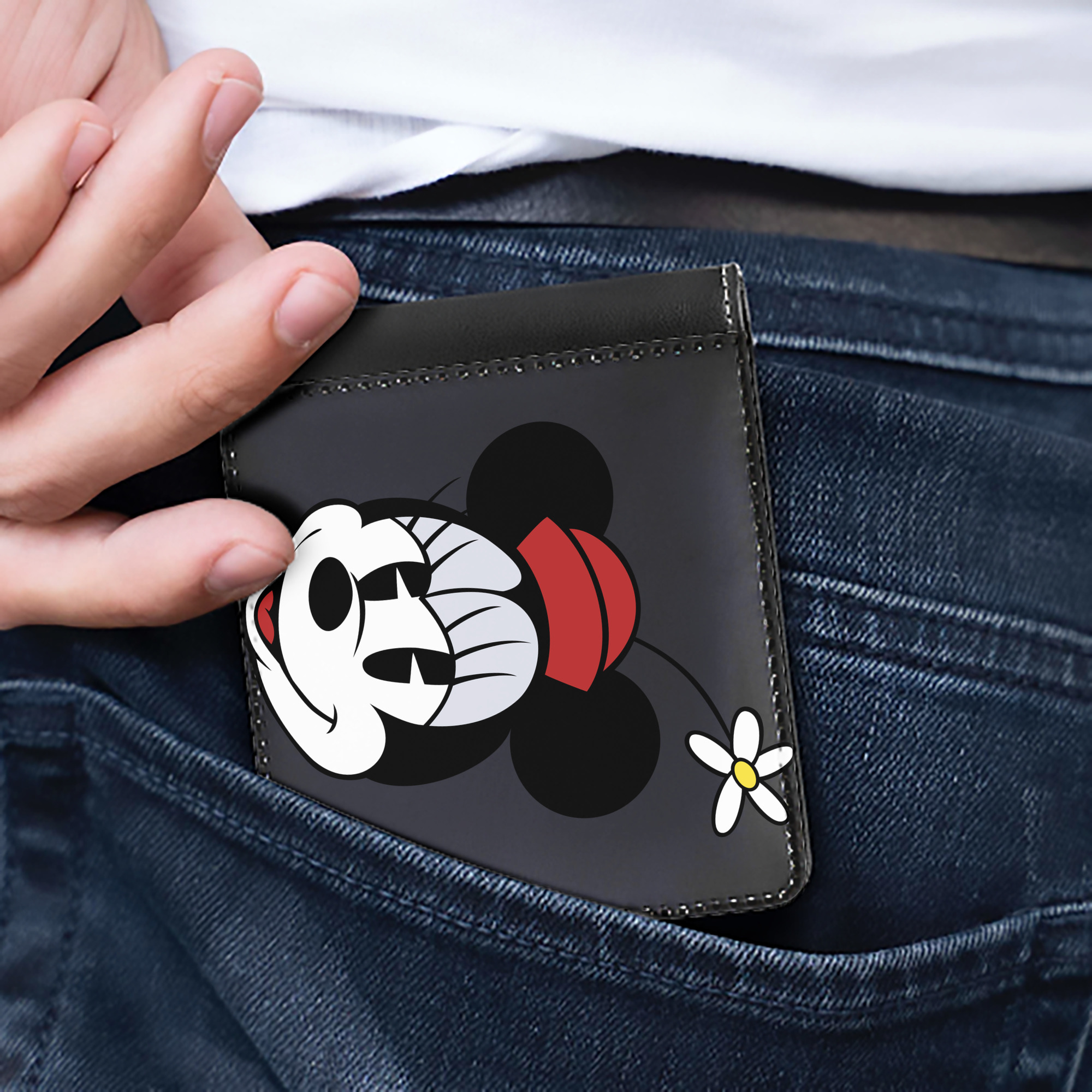 （画像用） ミッキーマウス Mickey Mouse 二つ折り革財布