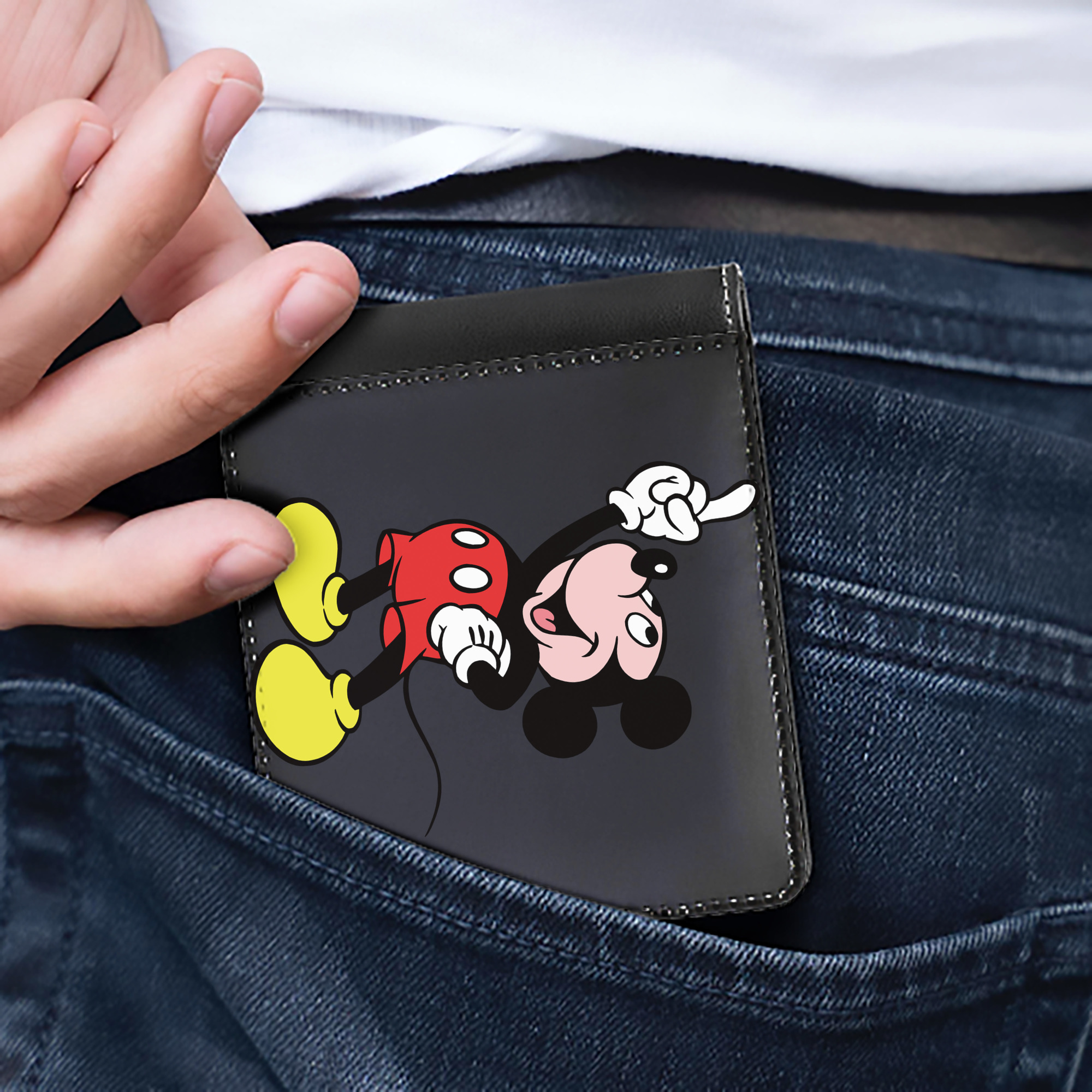 （画像用） ミッキーマウス Mickey Mouse 二つ折り革財布