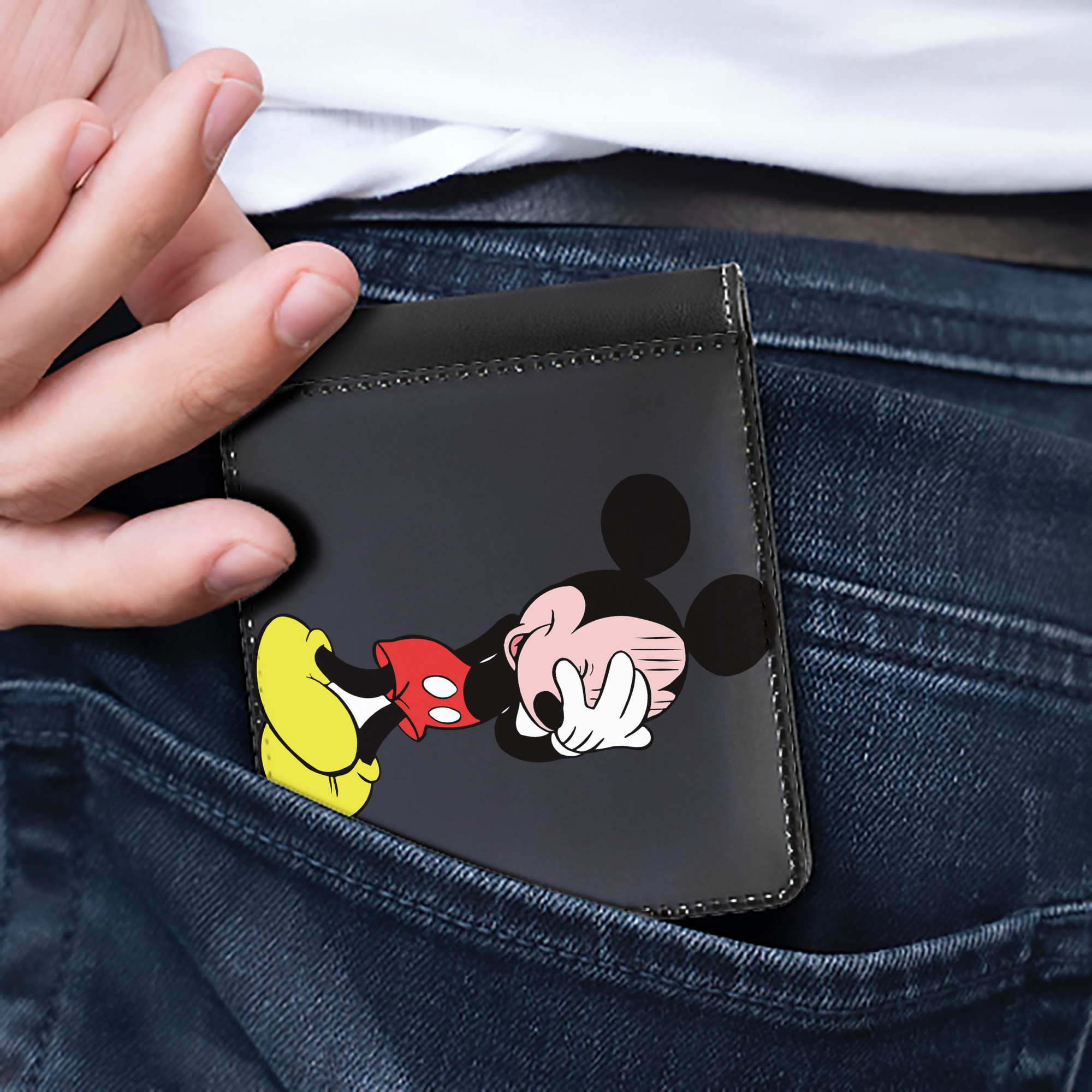 （画像用） ミッキーマウス Mickey Mouse 二つ折り革財布