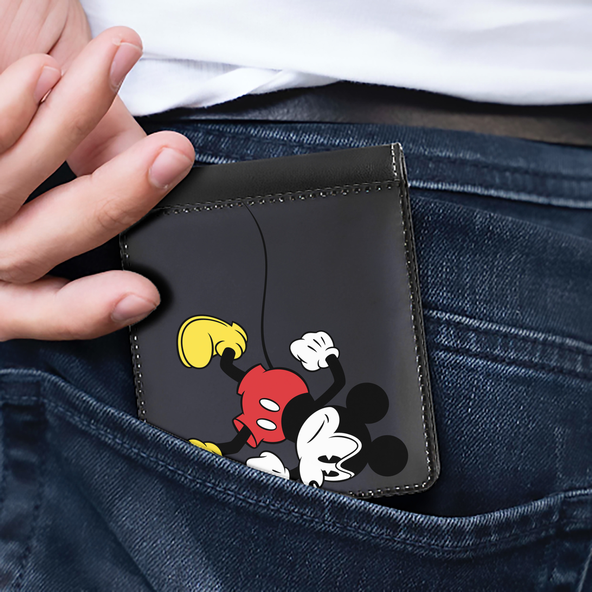 （画像用） ミッキーマウス Mickey Mouse 二つ折り革財布