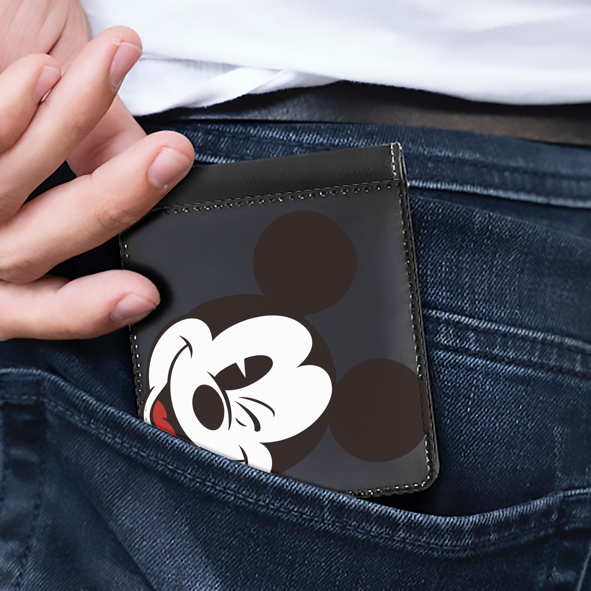 （画像用） ミッキーマウス Mickey Mouse 二つ折り革財布